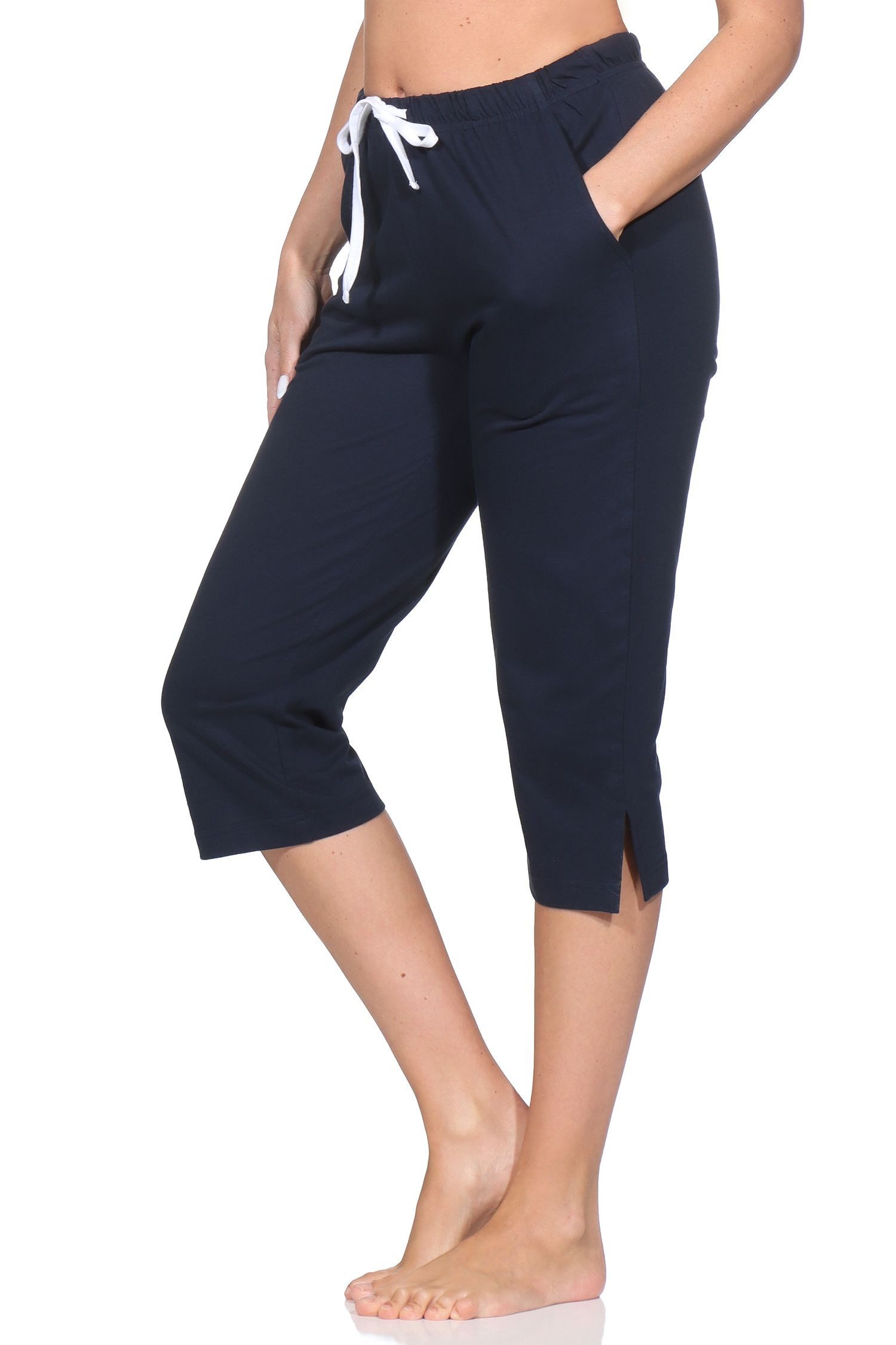 Normann Relaxanzug Damen Schlafanzug Pyjama Capri-Hose 3/4-lang - perfekt zu kombinieren – Bild 3 von 4