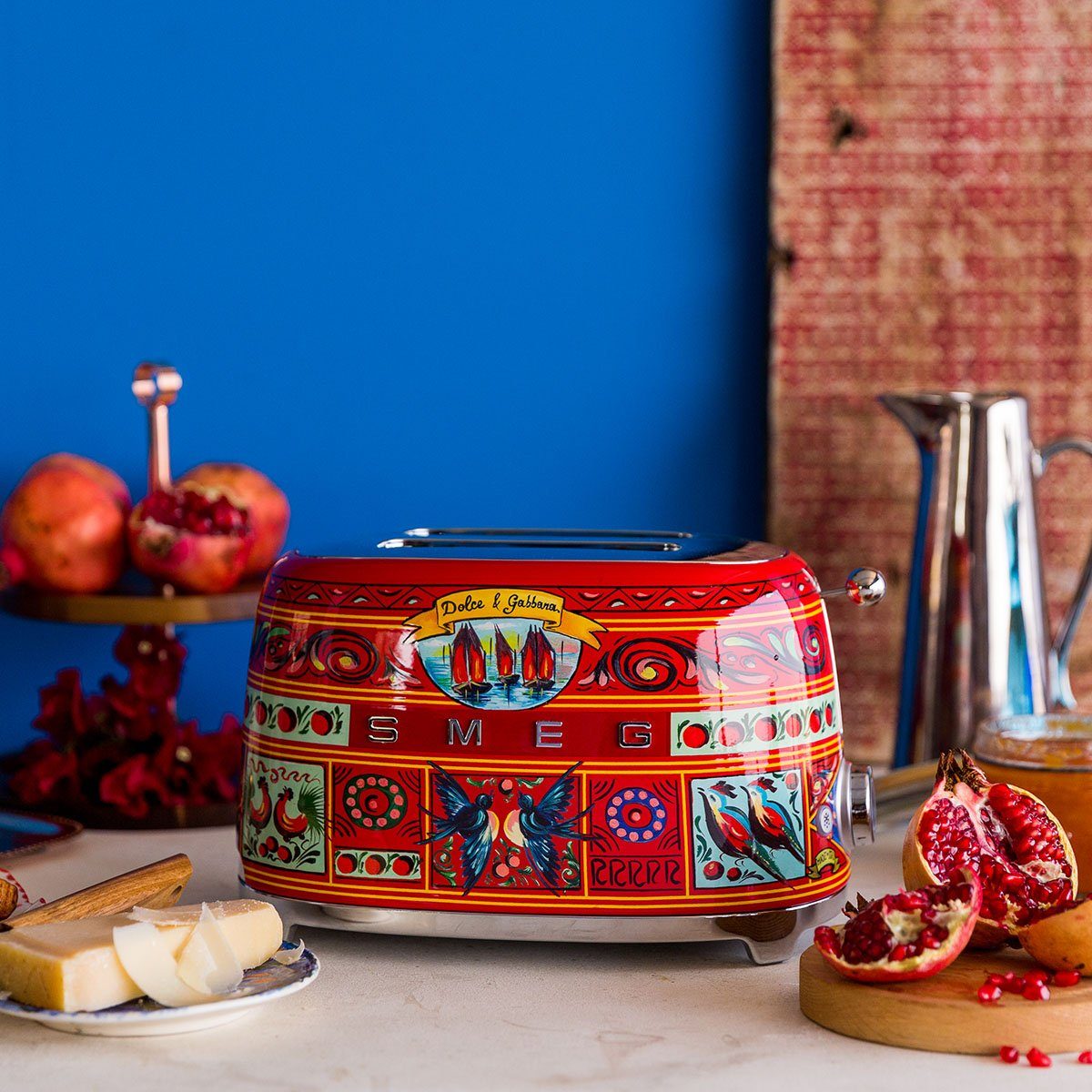 SMEG DOLCE & GABBANA Toaster TSF01DGEU, 2 kurze Schlitze, 950 W, Limited Edition Dolce & Gabbana Sicily is my Love