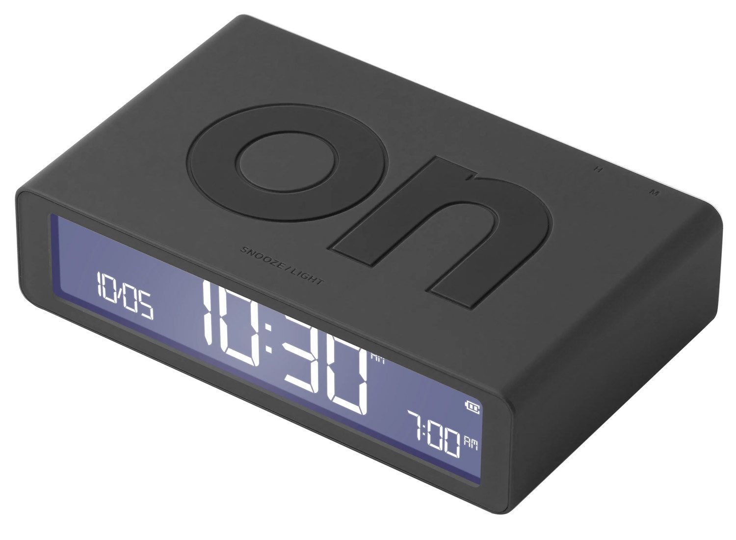 Lexon Quarzwecker Digital-Flip Classic Dunkelgrau