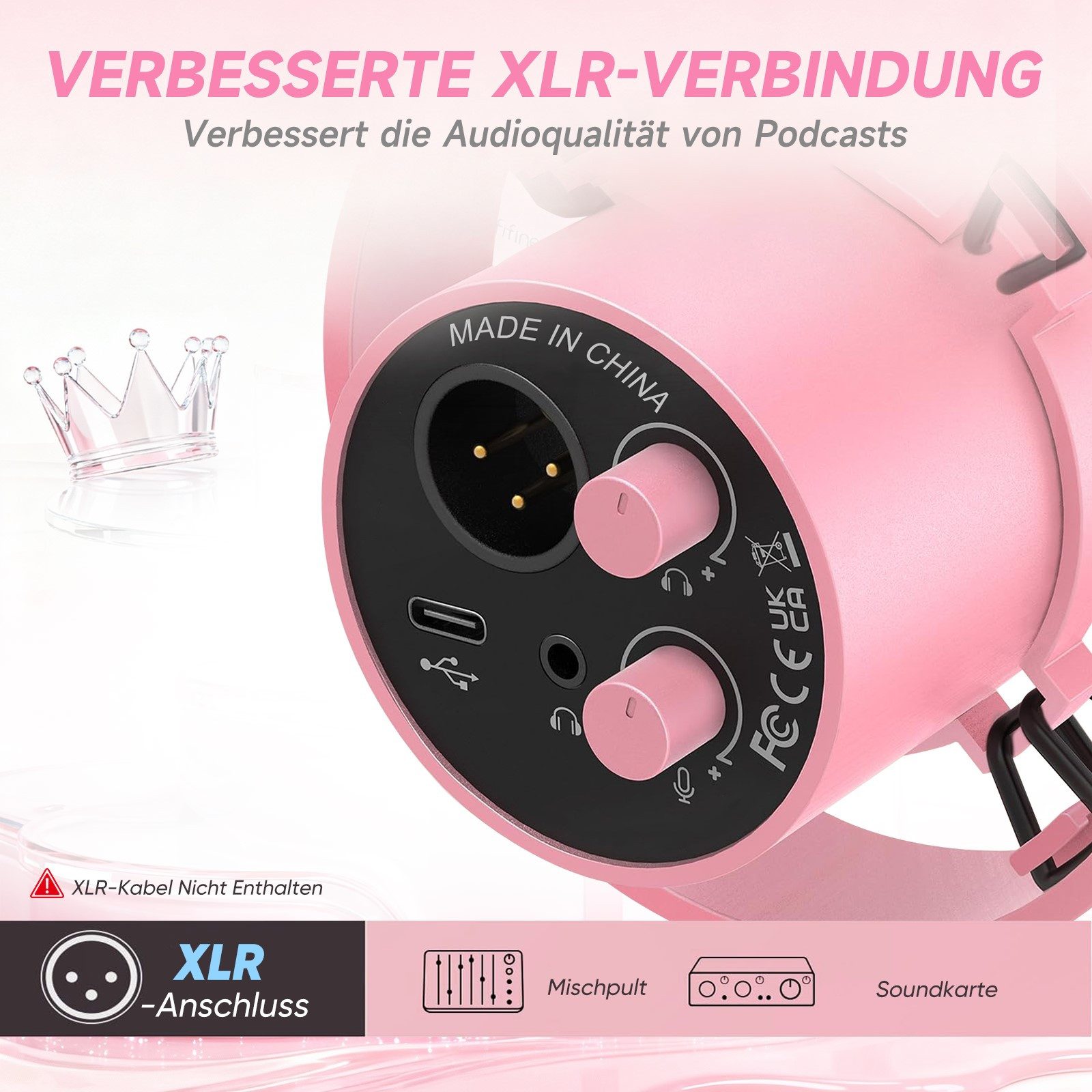 FIFINE Mikrofon XLR Studio Mikrofon Dynamisches USB Microphone PC, für Streaming Podcast Gaming für PS4/5 Mac Mixer Soundkarten