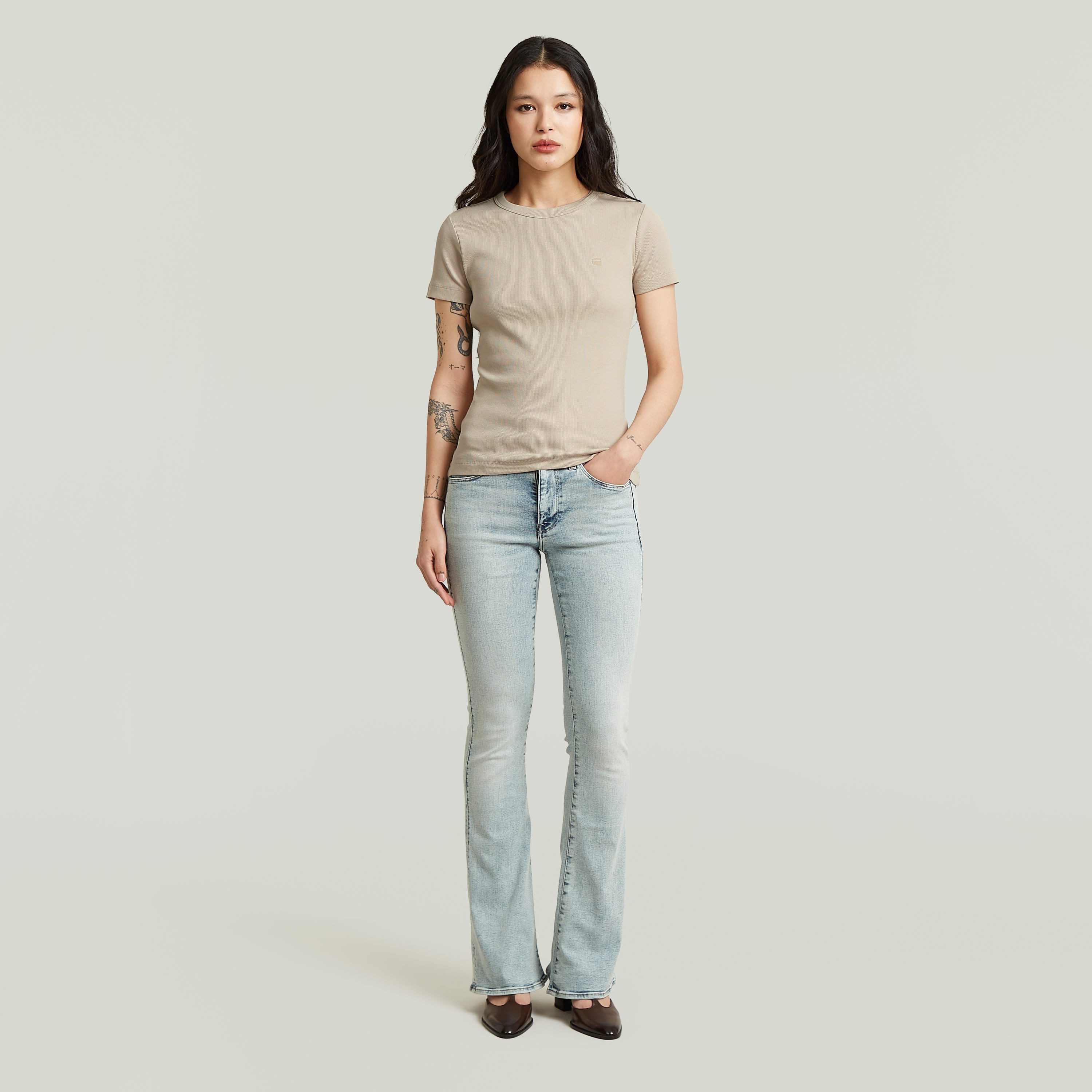 G-STAR T-Shirt Slim Rib Wmn in Rundhalsform – Bild 4 von 5