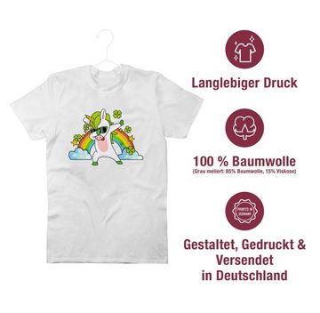 Shirtracer T-Shirt Dabbendes Einhorn Kleeblatt Regenbogen St. Patricks Day