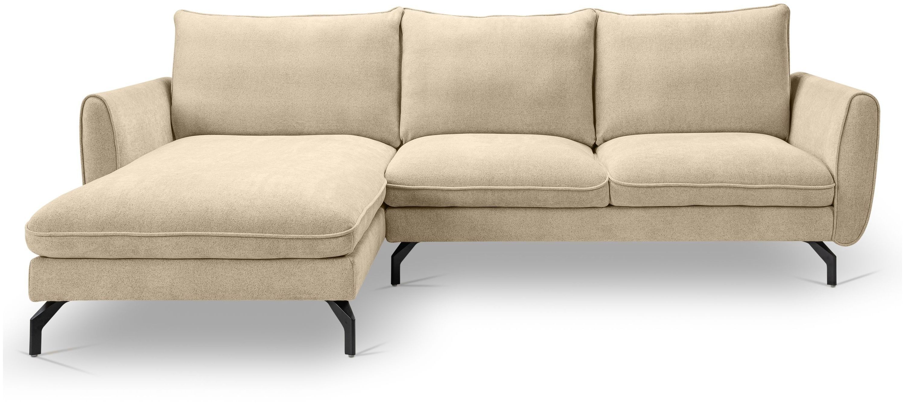 xonox.home Ecksofa, in L-Form Recamiere links aus Webstoff in beige B/H/T: 259x87x165cm