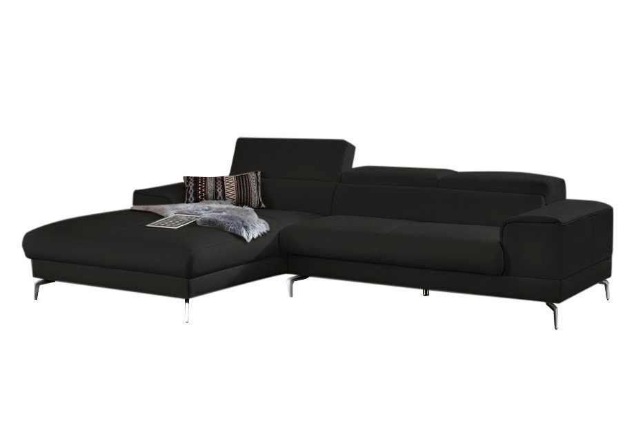 W.SCHILLIG Ecksofa piedroo, Designsofa mit tollem Sitzkomfort, bequem und elegant, L-Form, Kopfteilverstellung, wahlweise mit Sitztiefenverstellung, Breite 303cm