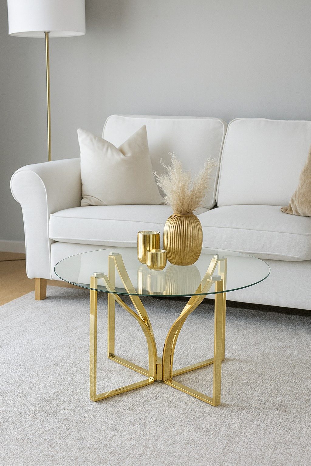 moebel-direkt-online Couchtisch Runder Couchtisch mit Metallgestell und Sic günstig online kaufen