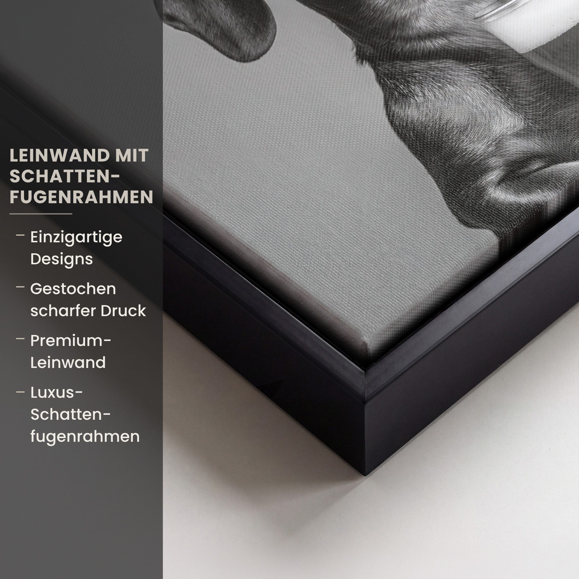 OneMillionCanvasses® Leinwandbild mit Rahmen - Dackel - Bier - Gläser - Gläser, Fotodruck (1 St), Leinwand Bilder Klein, Wand Dekoration Aesthetic 20x20cm – Bild 3 von 5