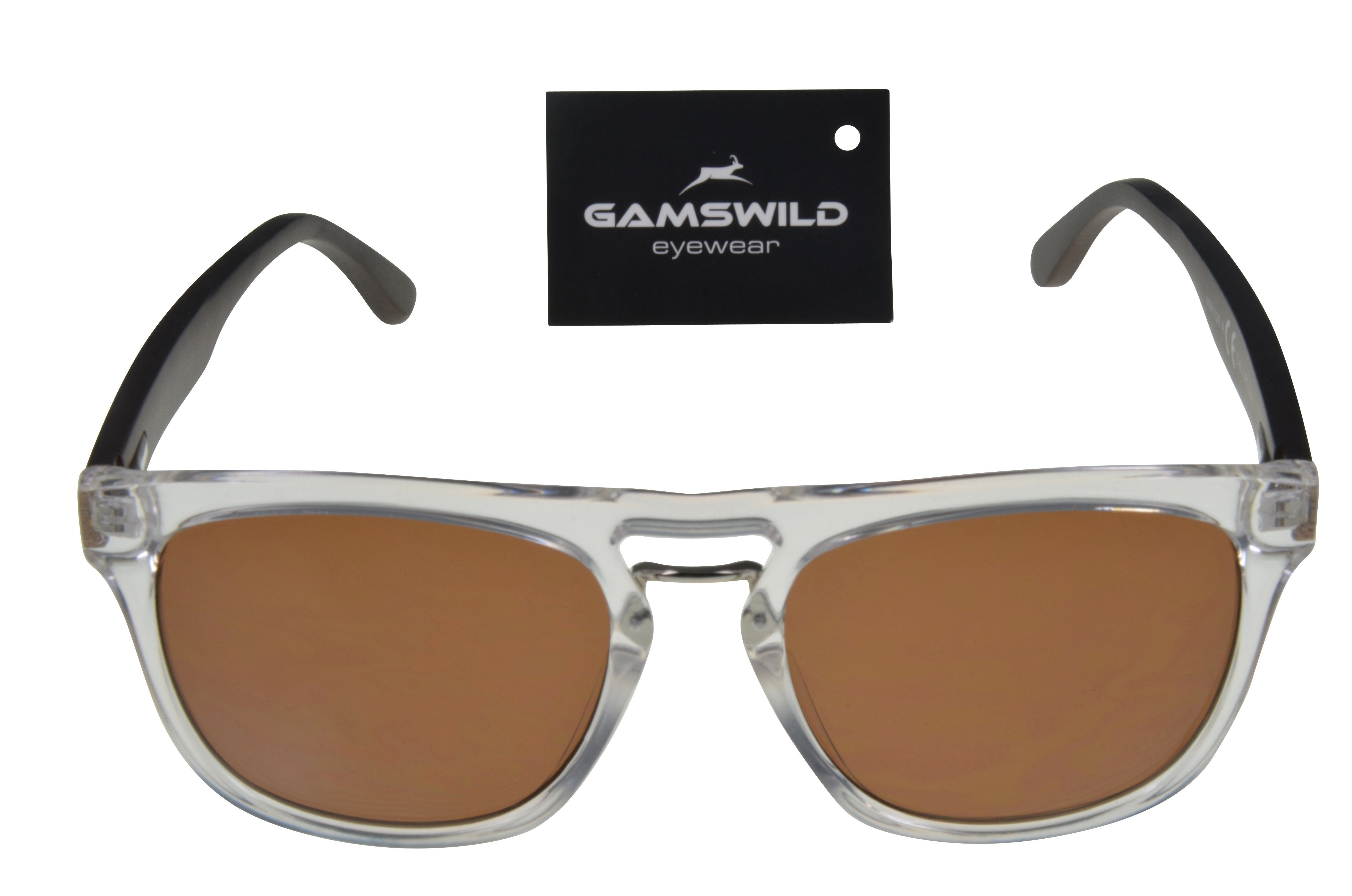 Bambusholz, Mode Bambusholzbügel blau, braun Unisex Damen Gamswild Sonnenbrille Brille GAMSSTYLE Herren rot, WM1128