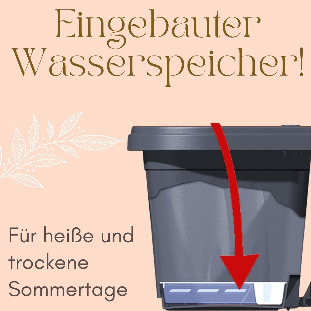 GarPet Balkonkasten 4er Set Blumenkasten Balkon Geländer Kasten Halterung Wasserspeicher – Bild 5 von 5