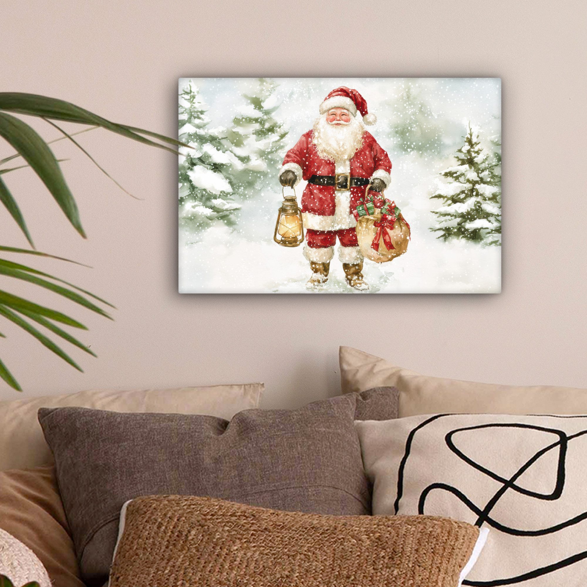 OneMillionCanvasses® Leinwandbild Weihnachtsmann - Winter - günstig online kaufen