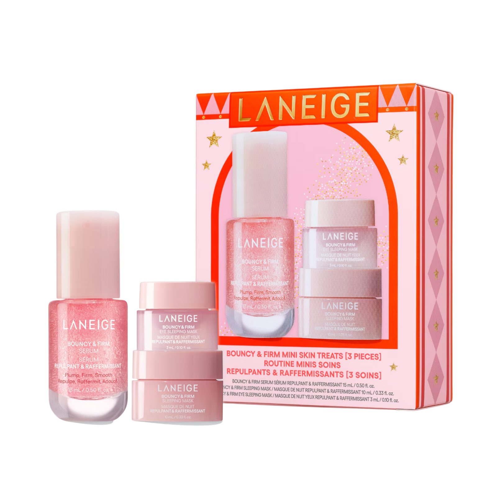 LANEIGE Gesichtspflege-Set Bouncy & Firm Mini Skin Treats, 3-tlg.