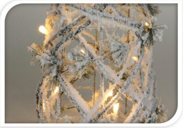 SELF IMPORT AGENCIES Weihnachtspyramide Weiß, LED-Baum, Metall/ Kunststoff, Schneebedeckt, Batteriebetrieben