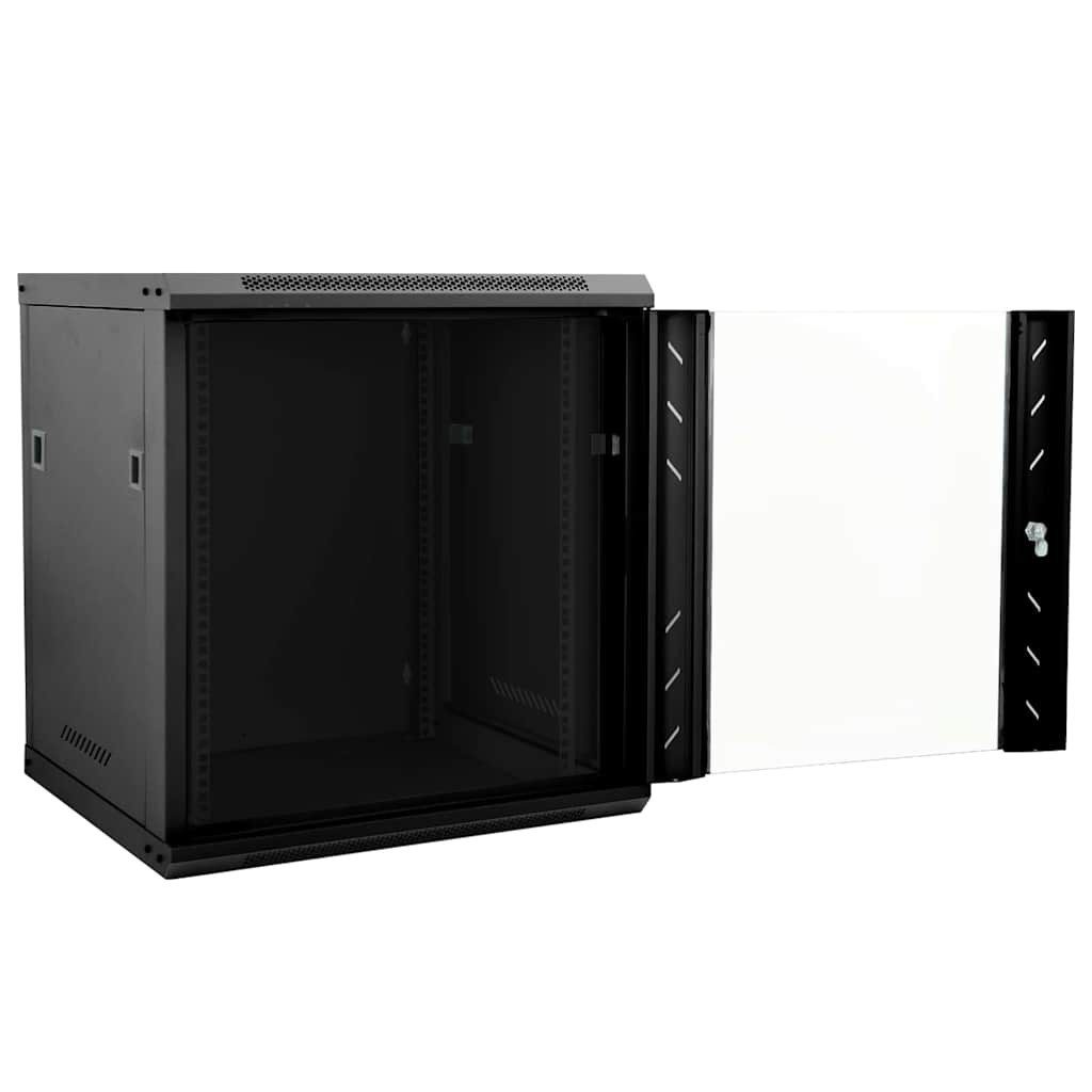 vidaXL Netzwerkschrank mit Speicher Schwarz 53 x 60 x 60 cm Stahl Netzwerk-Adapter