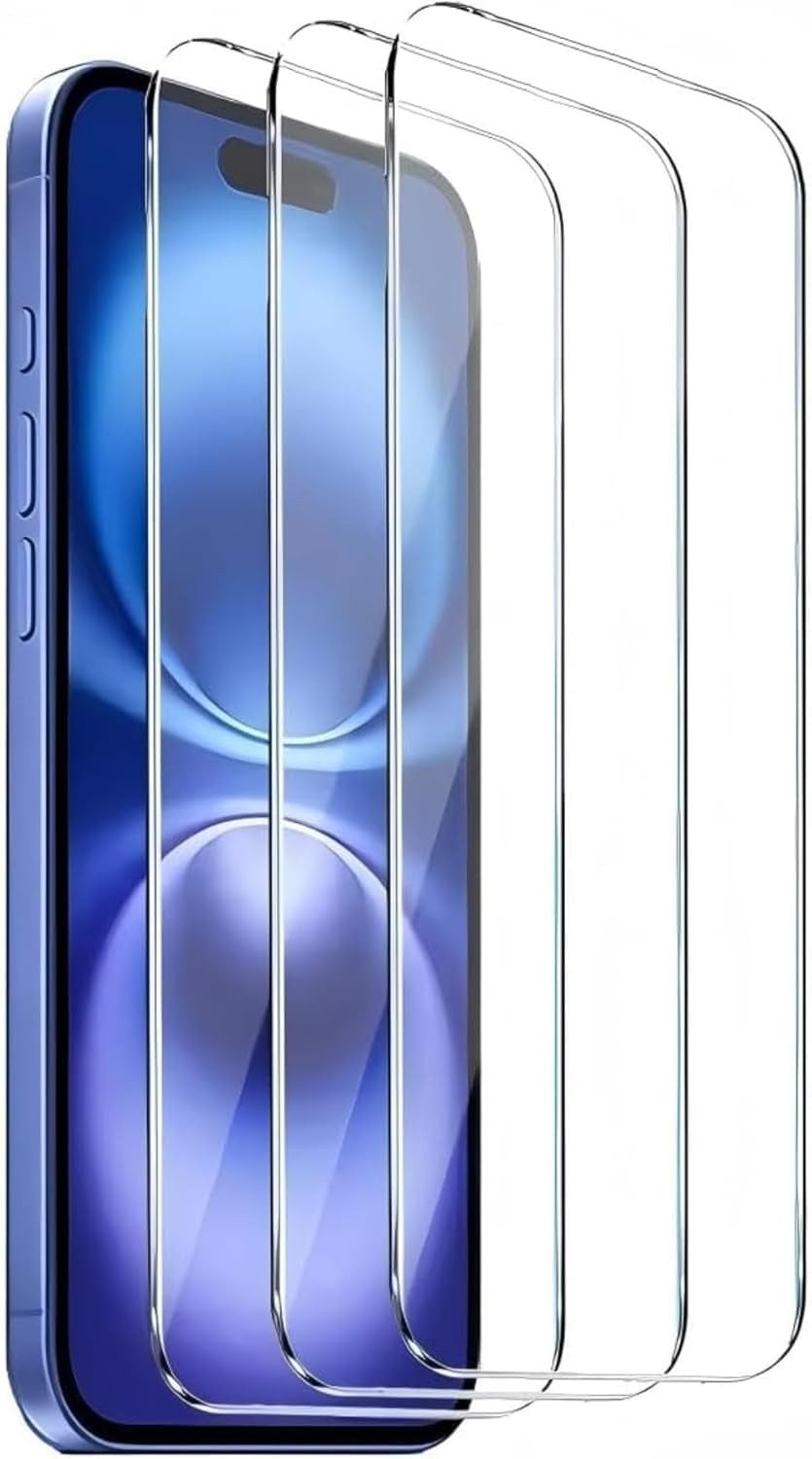 Baker Schutzfolie 3 Stück Panzerglas für iPhone 16/ 16 Plus/16 Pro/ 16 Pro Max, (3 Pack), Sichtschutz, 9H Härte, HD Displayschutzfolie, 0.33mm Ultra-klar