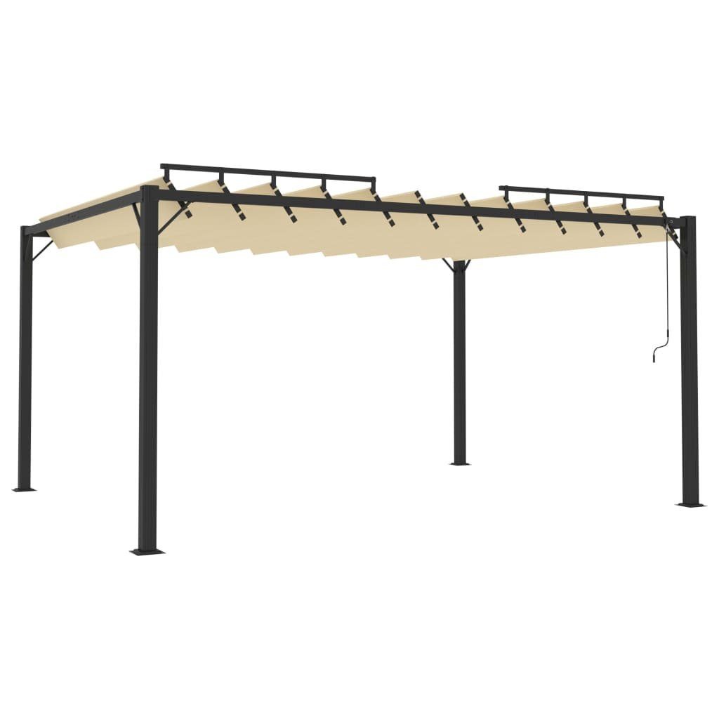 vidaXL Partyzelt Pergola mit Lamellendach 3x4 m Creme Stoff und Aluminium