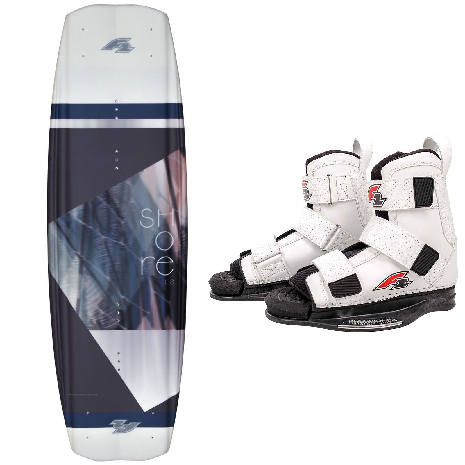 Wakeboard F2 Set Wakeboard Shore Braun 138cm mit Wakebindung Team Boot L/XL