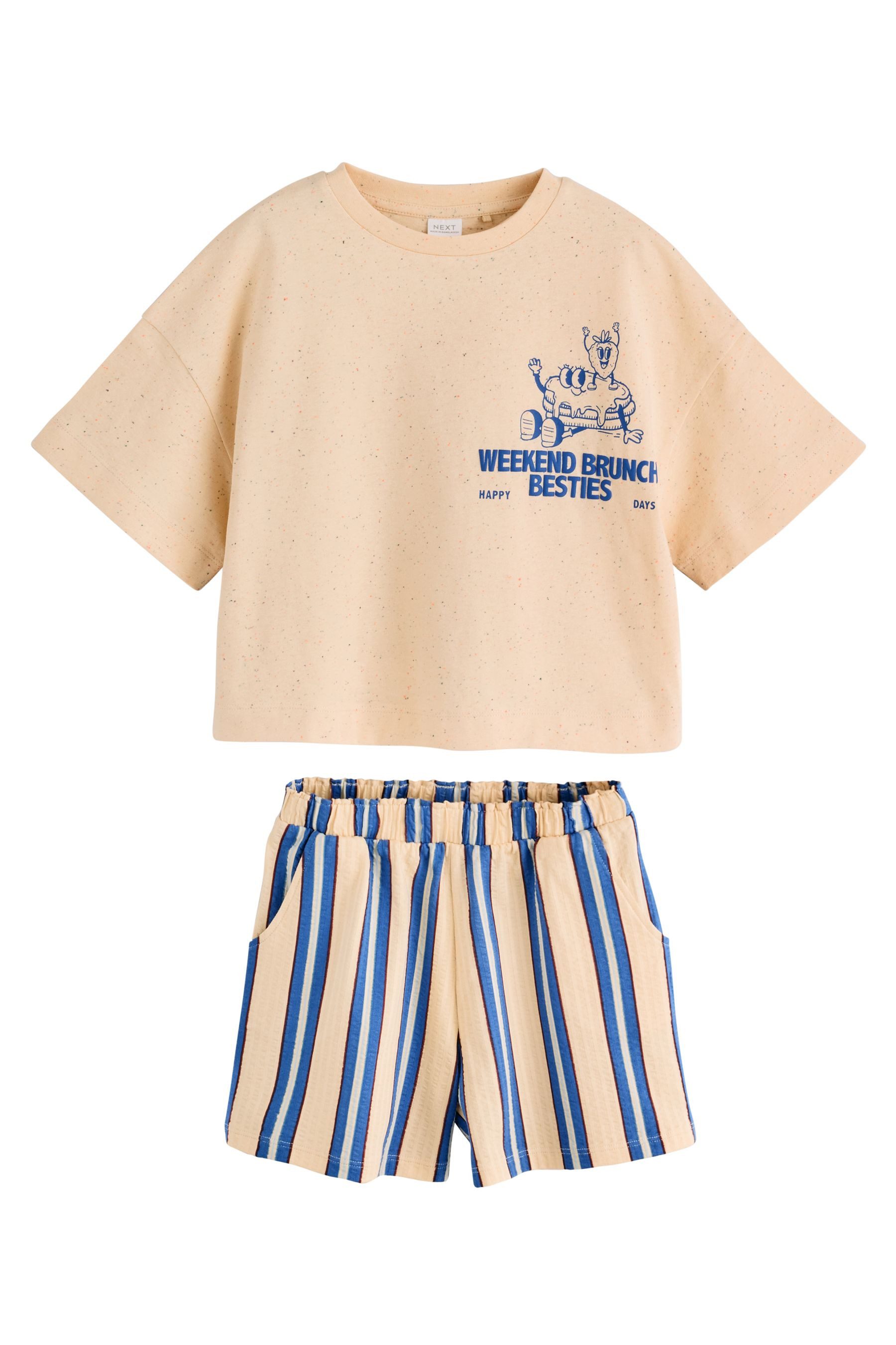 Next Shirt & Shorts T-Shirt und strukturierte Shorts im Set (2-tlg)