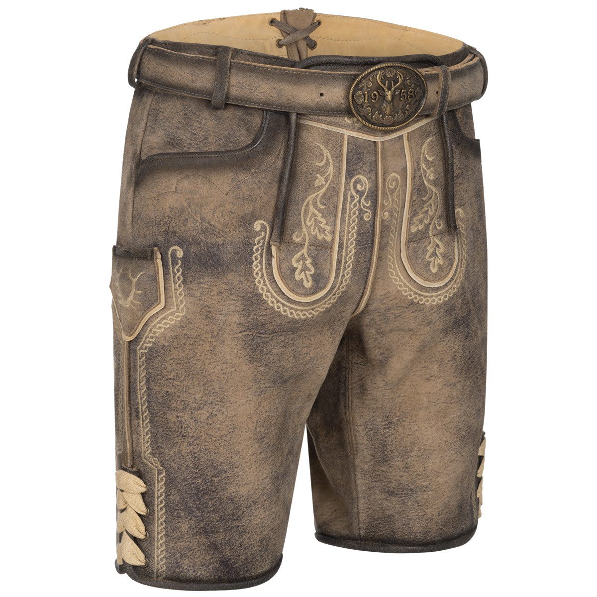 Krüger Trachtenlederhose Magnus Herren (1-tlg) Trachtenlederhose, Trachtenhose, Bayerische Lederhose, Oktoberfest