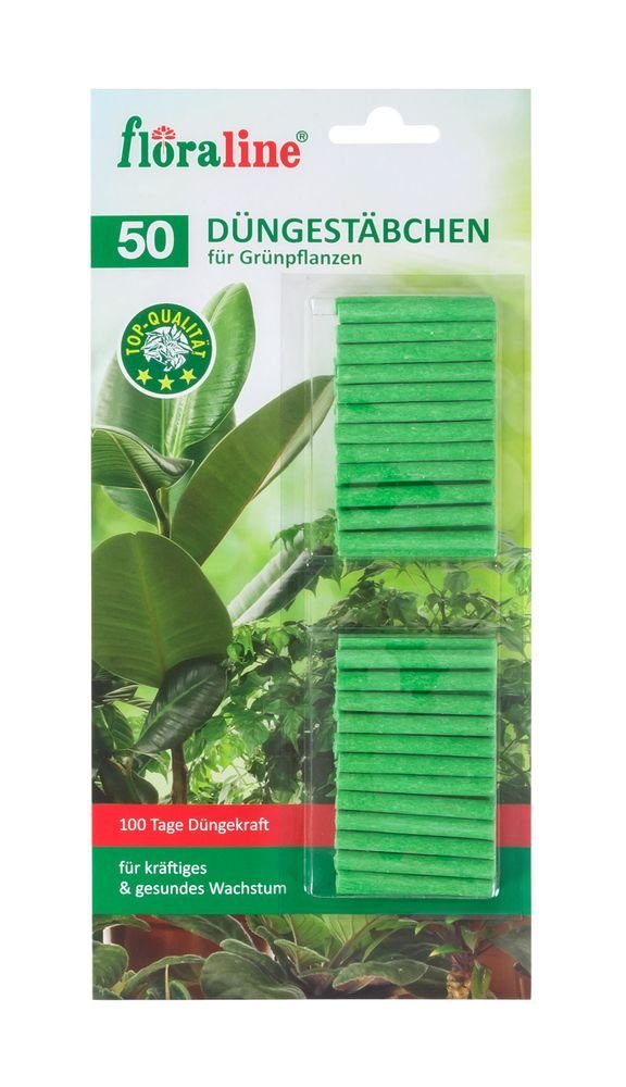Schmees GmbH Pflanzendünger Floraline Düngerstäbchen für Grünpflanzen 50 Stück Pflanzendünger