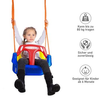 Clanmacy Einzelschaukel Kinderschaukel Stabil 3 in 1 Baby Swing Sitz Babyschaukel Schaukelsitz