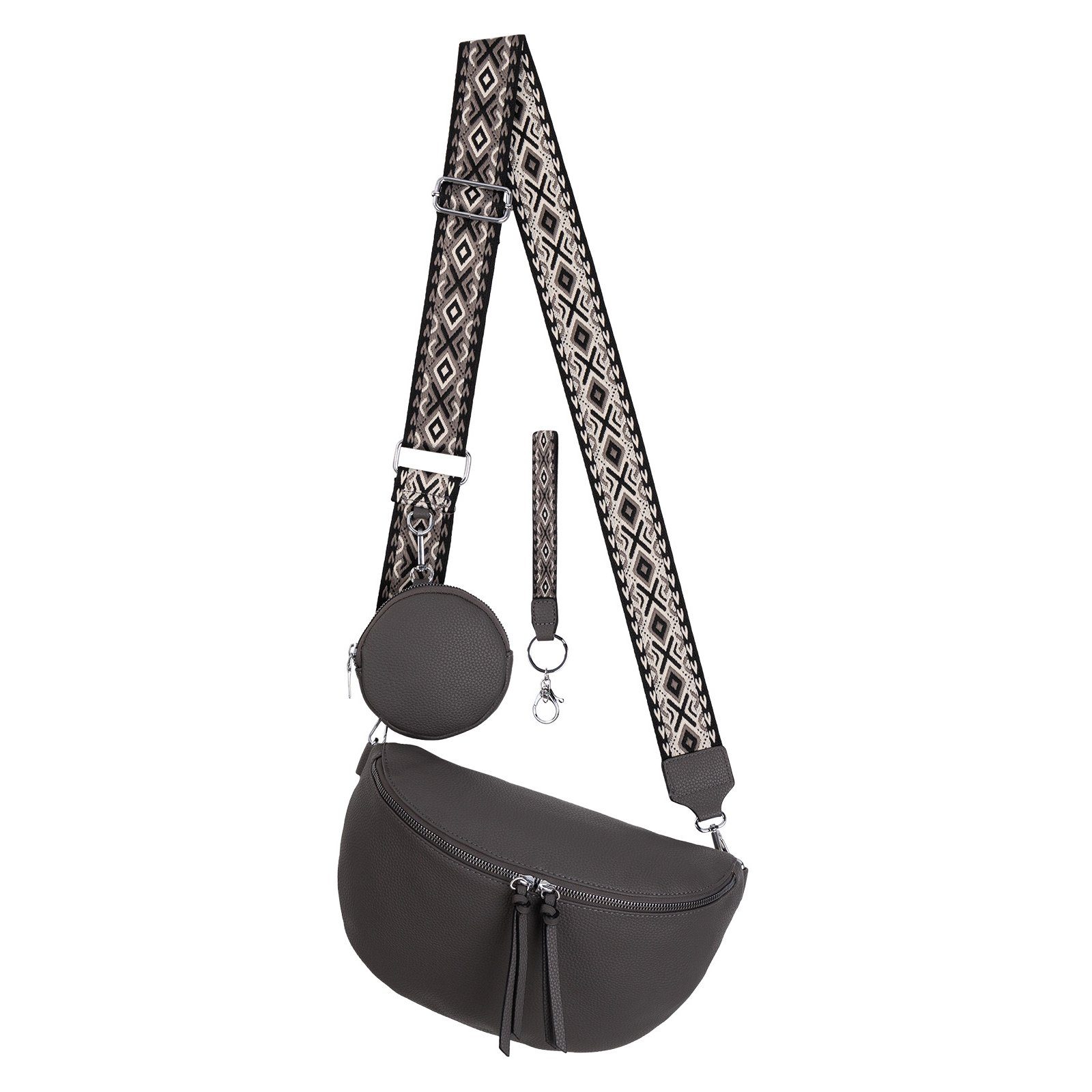 Gürteltasche Bauchtasche Umhängetasche Crossbody-Bag Kunstleder Italy-Design
