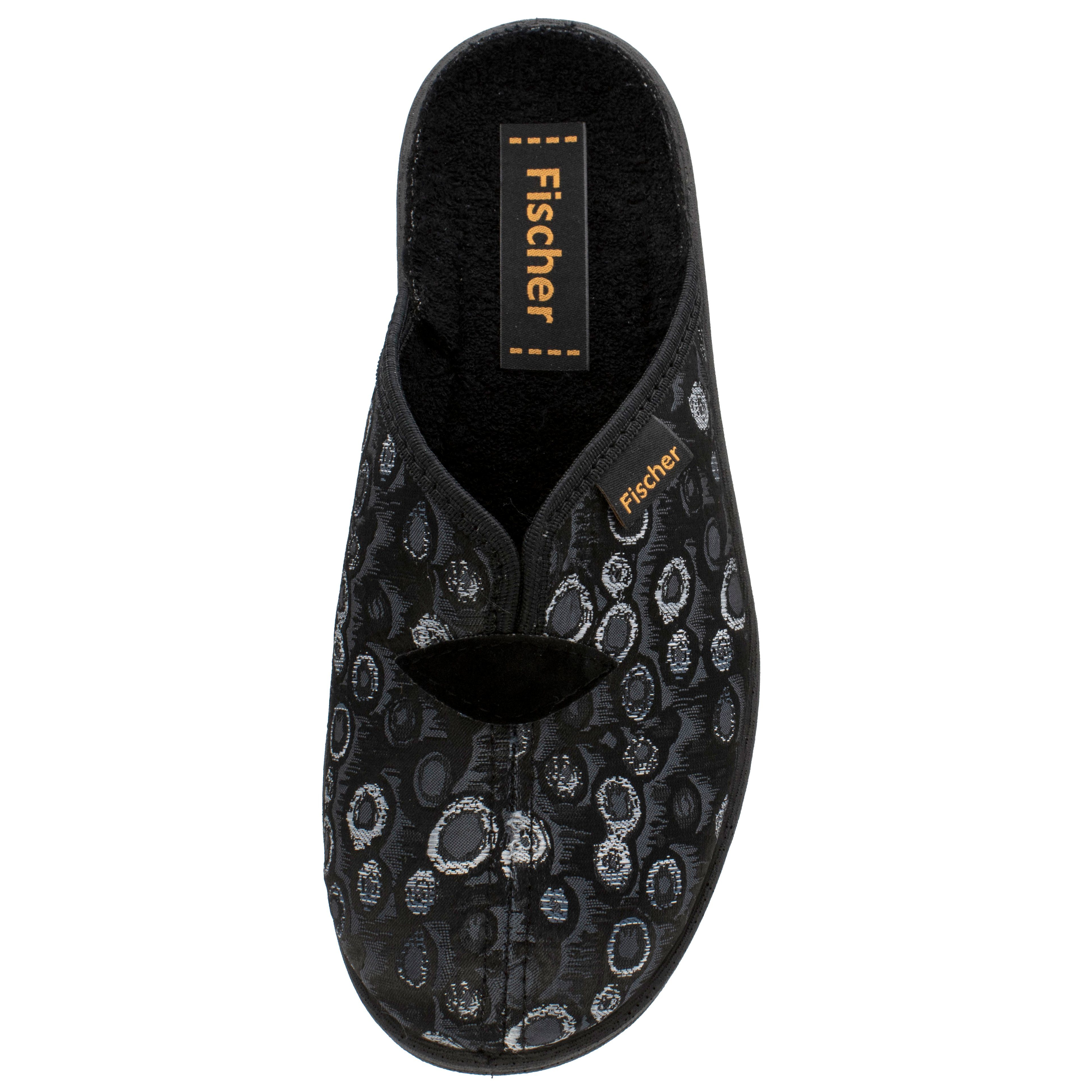 Fischer-Markenschuh Dora Pantoffel mit Frotteefutter, Weite H, V-Schnitt