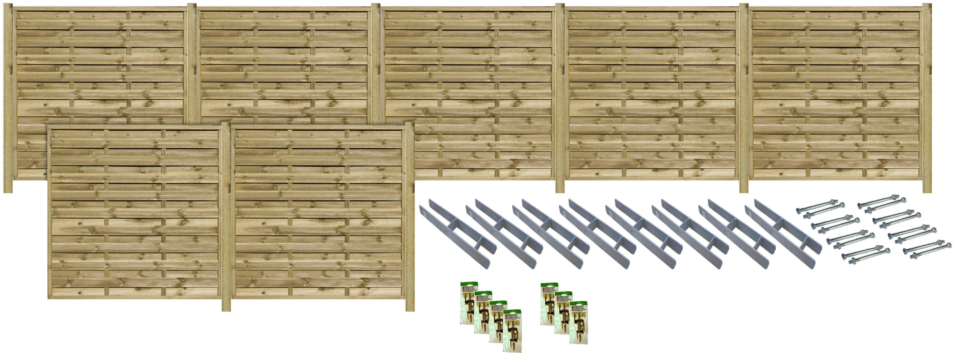 Tetzner & Jentzsch Sichtschutzelement EDMONTON 5, (Set), kesseldruckimprägniert