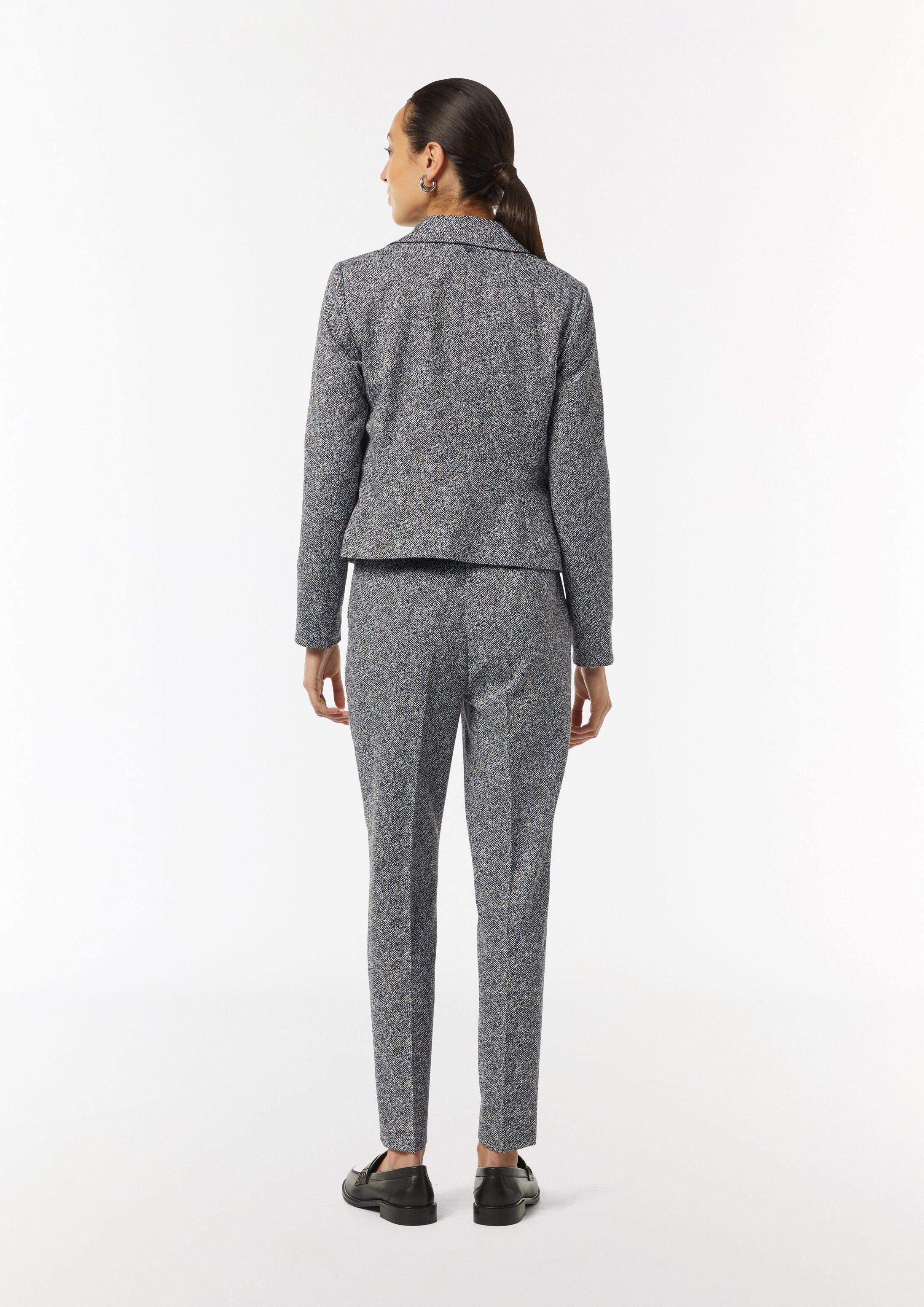comma 7/8-Hose Hose Schmale Cigarette-Pants mit Fischgrat-Muster