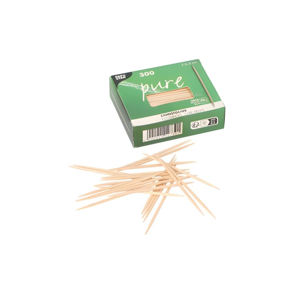 PAPSTAR Zahnstocherspender Zahnstocher, Holz pure rund 6,5 cm 9000 Stk