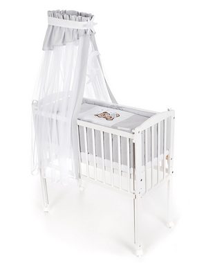 Babybettwäsche Baby Garnitur für Beistellbett Teddybär & Schmetterlinge OHNE BETT, Babyhafen, 100% Baumwolle