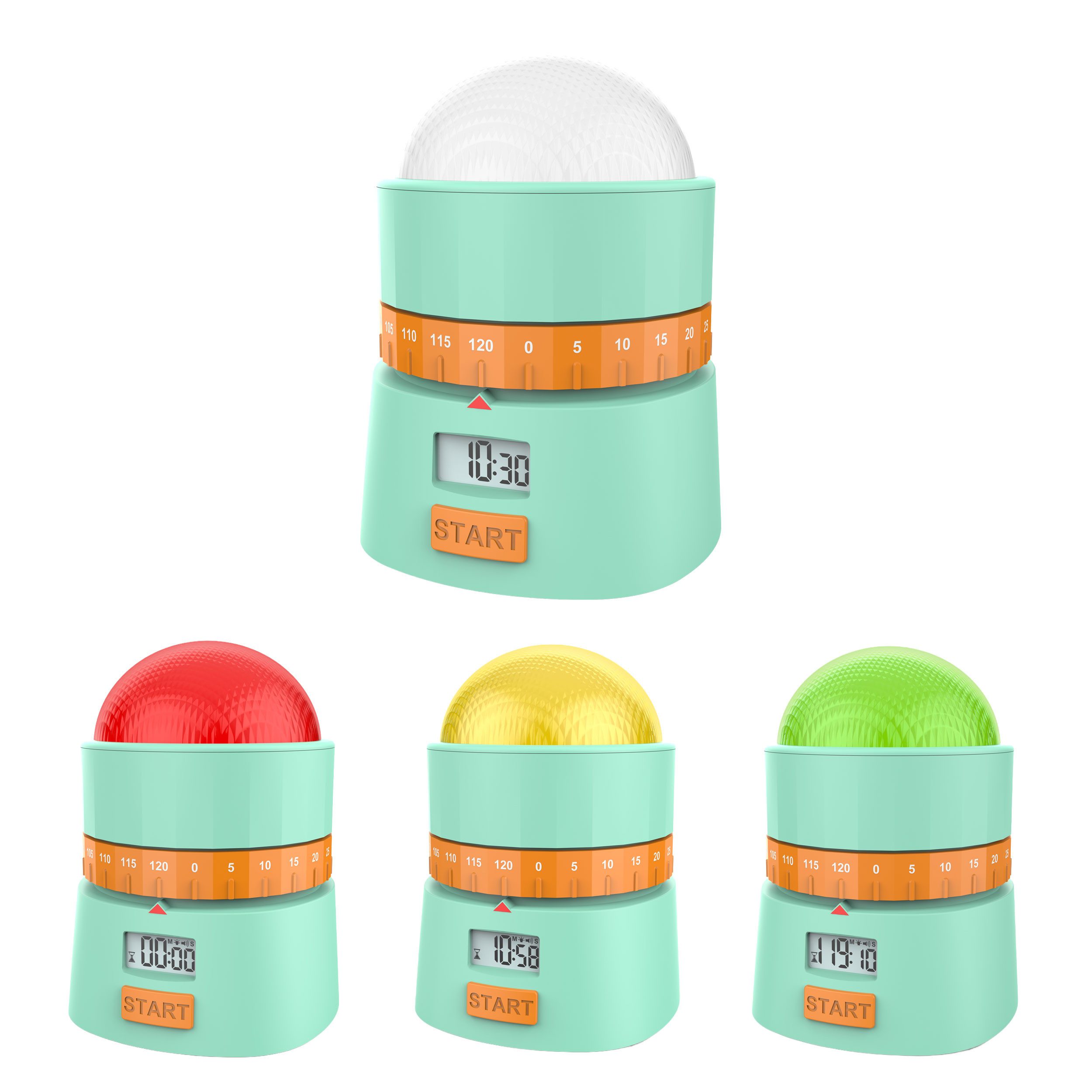 Miraval Quarzwecker Miraval Lernzeit Timer mit Ampellicht Warnzeiten 5/10/15 Min, Ampellicht, 120 Min