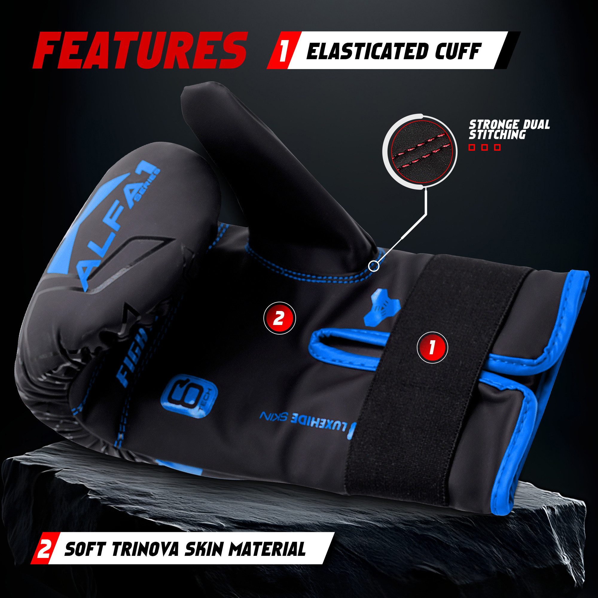 JAG GEARS Boxhandschuhe Boxhandschuhe MMA, Kickboxen, Sparring, Kampfsport Handschuhe (Set, 1x pair Boxing Mitts), Unisex Design • Stabiler Klettverschluss mit Handgelenkstütze