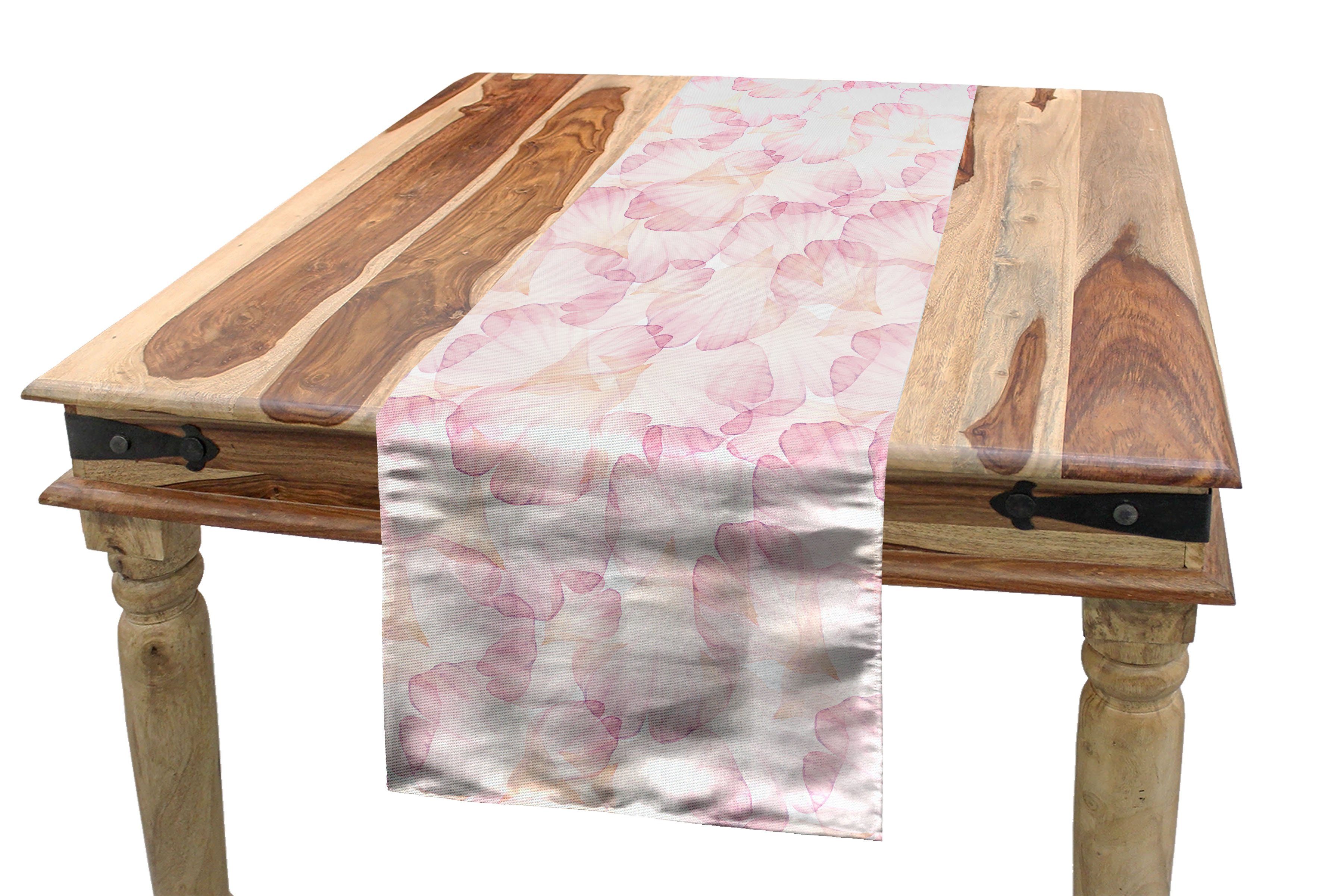 Abakuhaus Tischläufer Esszimmer Küche Rechteckiger Dekorativer Tischläufer, Pastell Blassrosa Blütenblätter