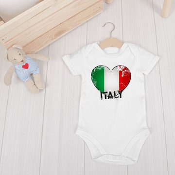 Shirtracer Shirtbody Italien Herz Vintage Baby Länder Wappen