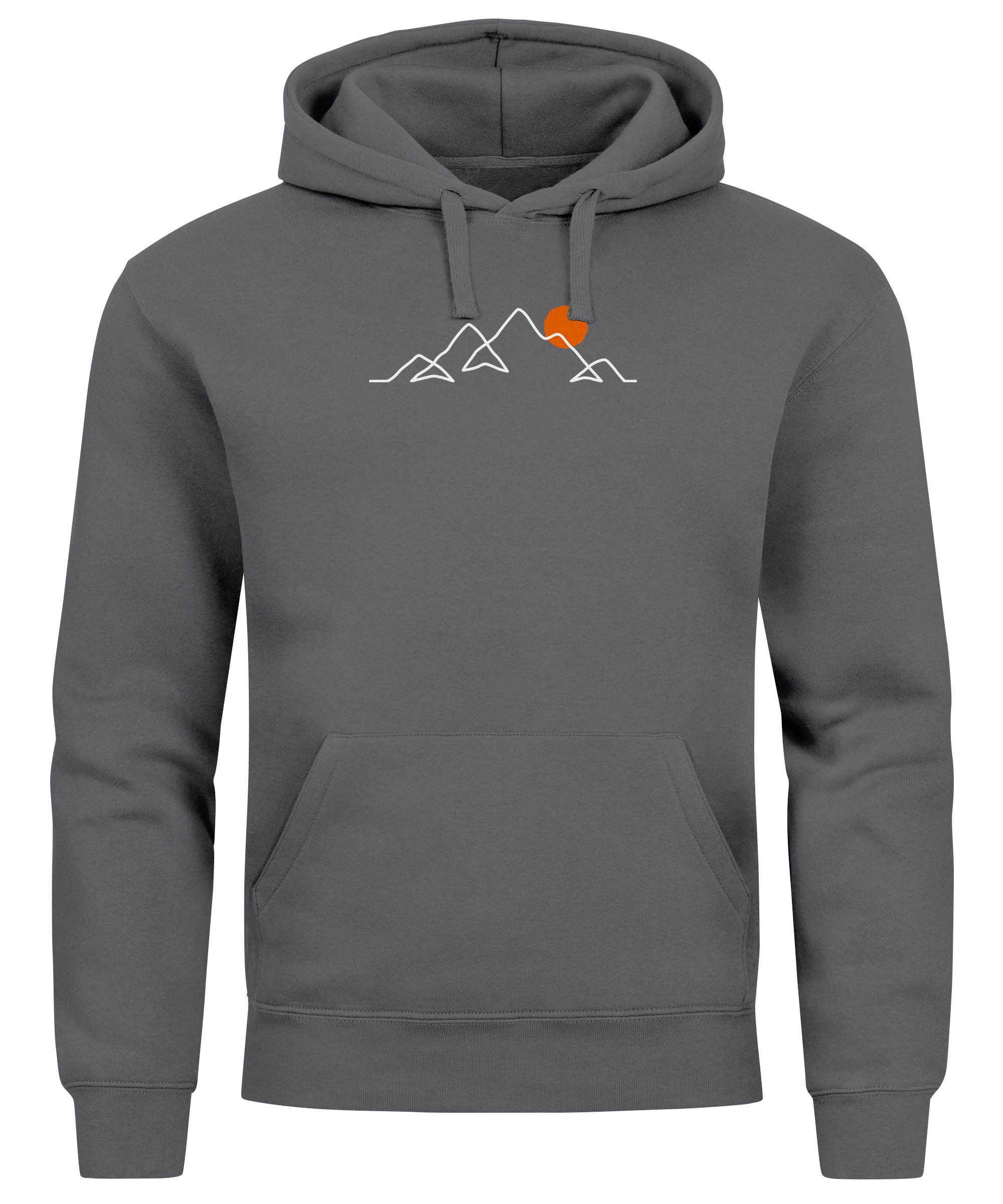 Hoodie Hoodie Herren Frontprint Line-Art Berge Wandern Natur Outdoor Fashion