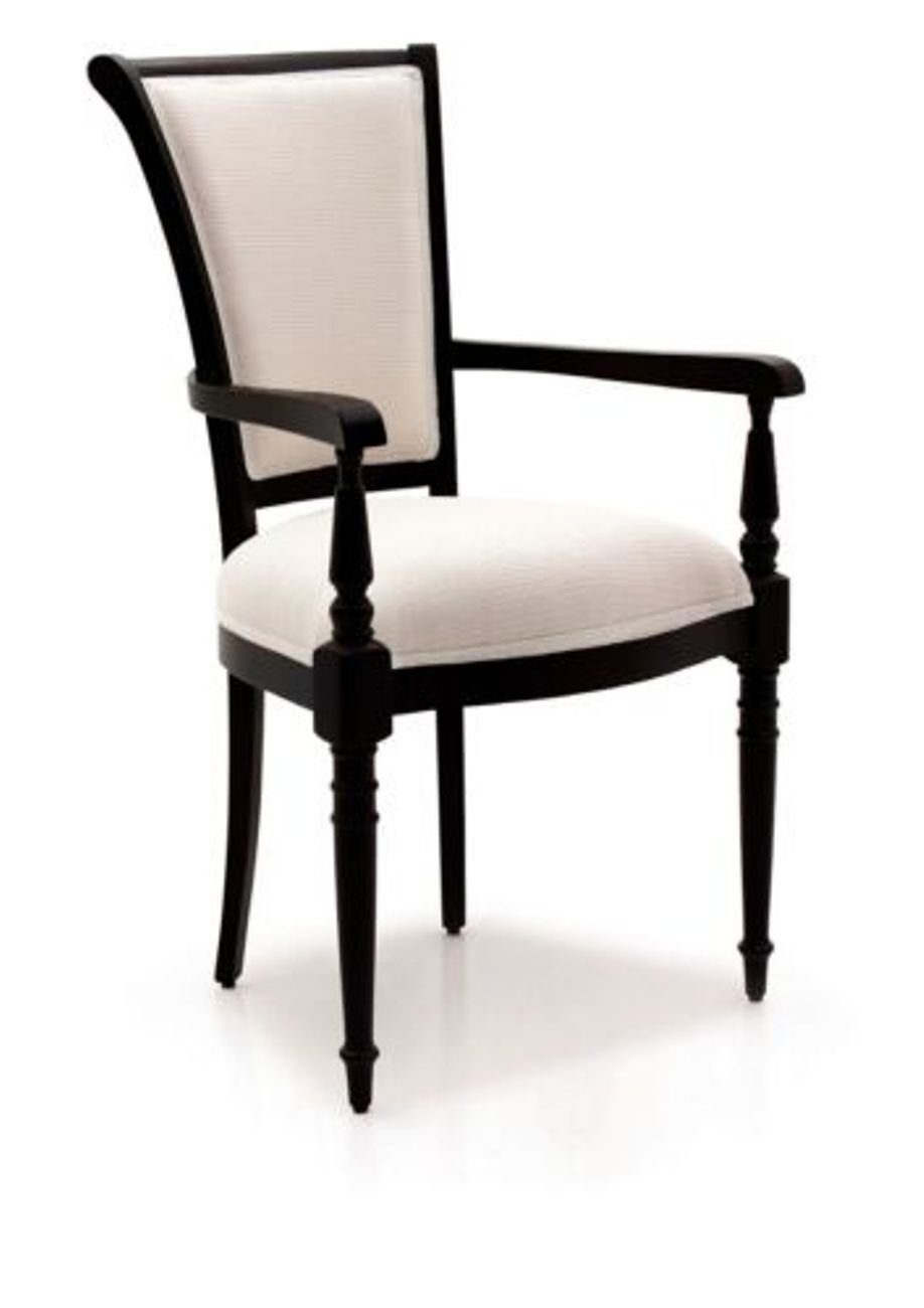 mit Stühle Stuhl Polster Armlehnstuhl, Braun Design JVmoebel lehn Esszimmer Armlehne Holz