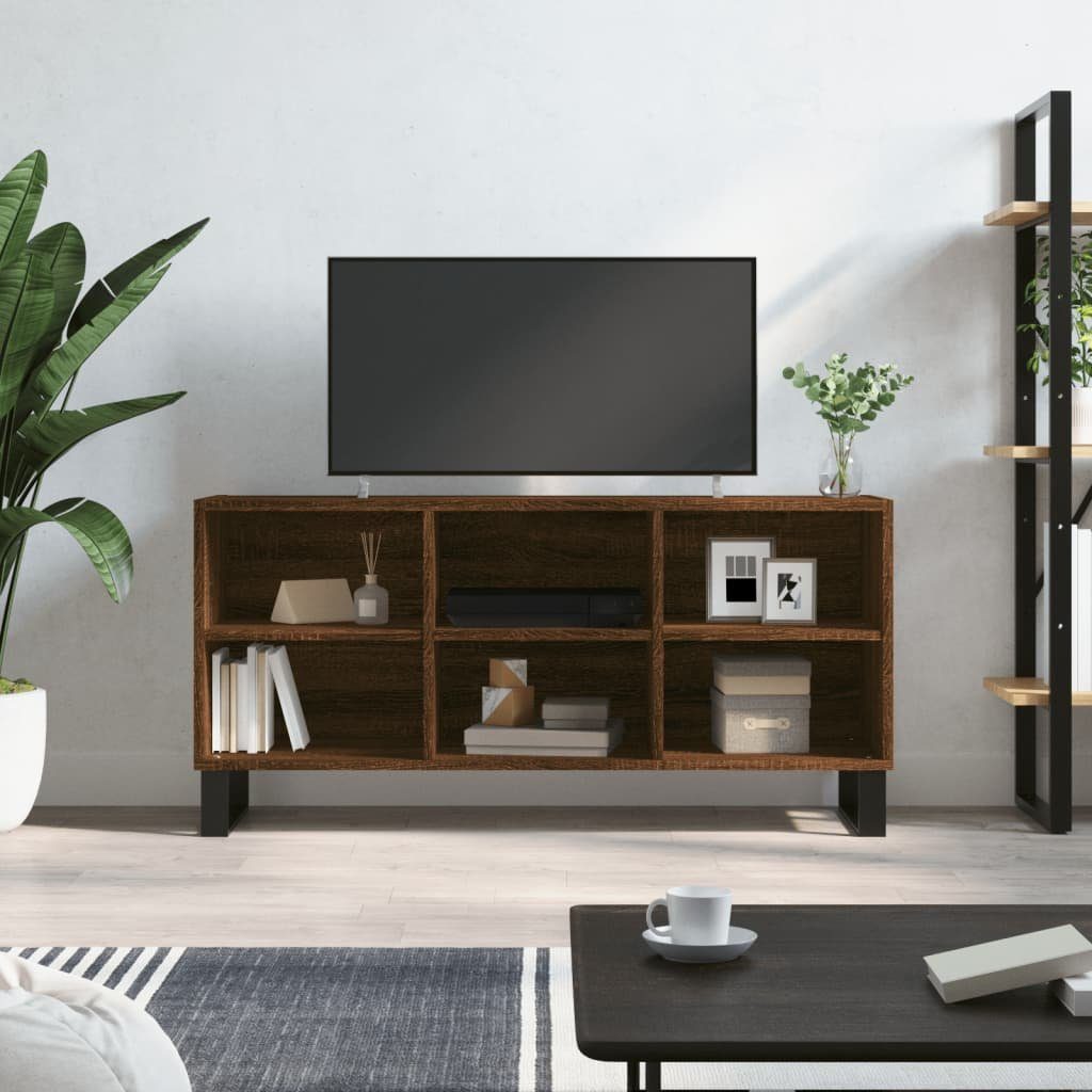 furnicato TV-Schrank Braun Eichen-Optik 103,5x30x50 cm Holzwerkstoff