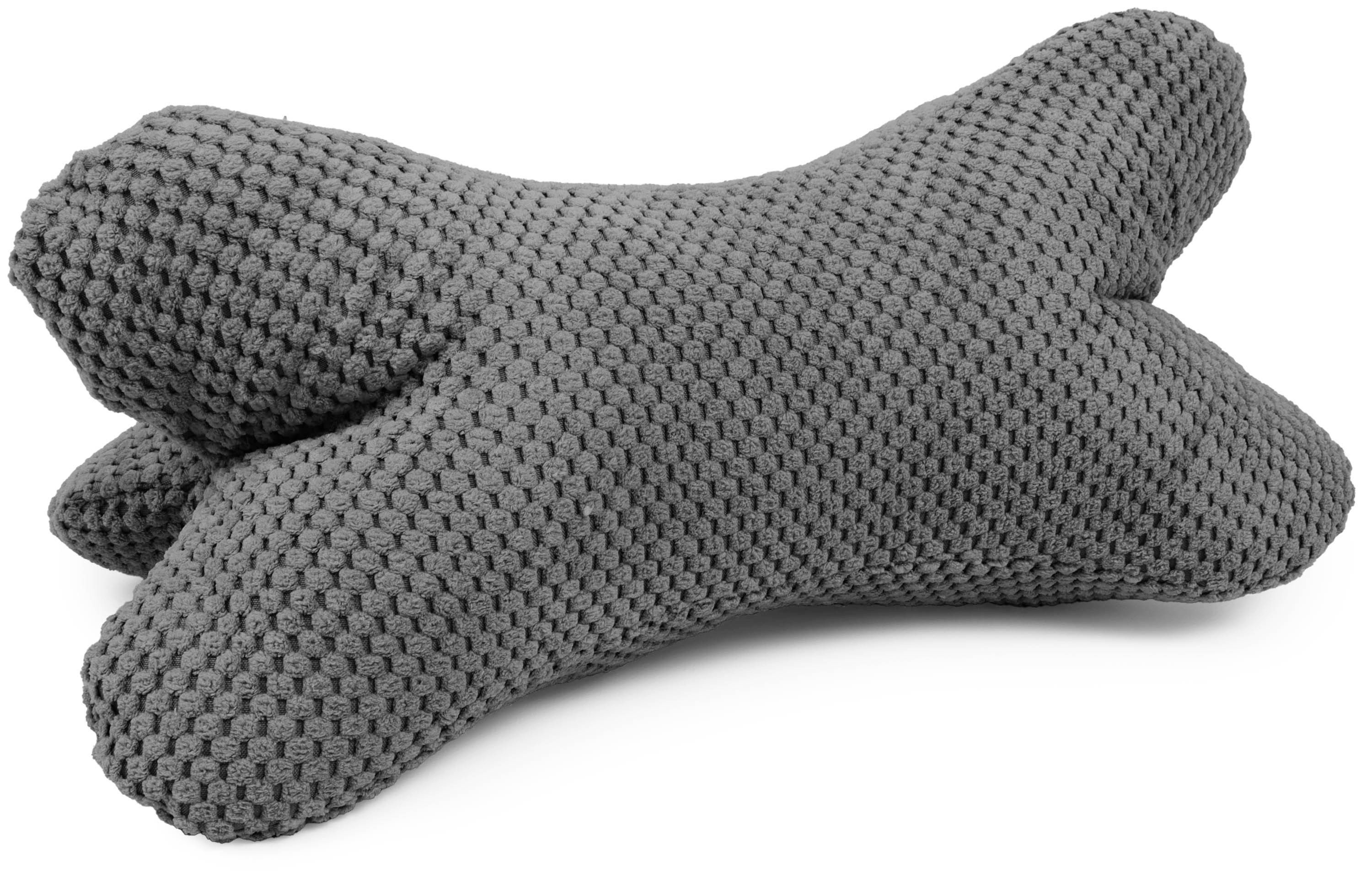 Amilian Nackenkissen Leseknochen 44x22 cm für Erwachsene - Lesekissen Knochenkissen Sofa, Leseknochen für Erwachsene, mit Bezug, weich, abnehmbarer Bezug, formstabil