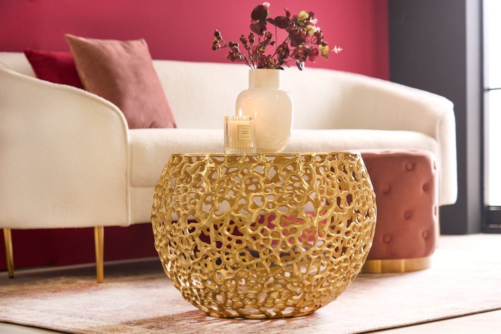 riess-ambiente Couchtisch ABSTRACT LEAF Ø50cm gold (Einzelartikel, 1-St), W günstig online kaufen