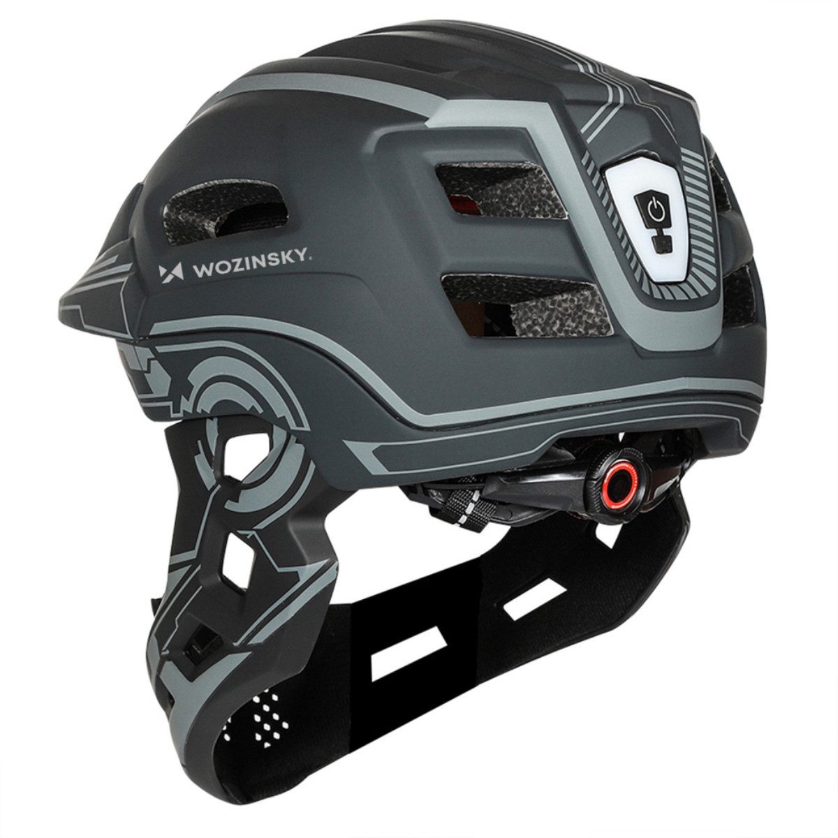 Wozinsky Fahrradhelm HT-27, Integralhelm mit USB-LED-Rücklicht für zusätzliche Sichtbarkeit