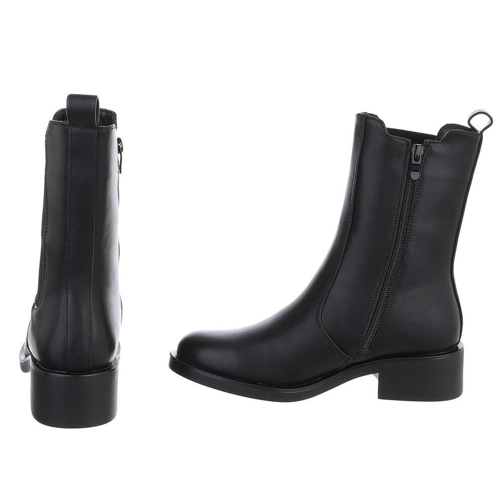 Ital-Design Damen Chelsea Boot mit Blockabsatz und Elastikeinsatz Stiefelette (92422378) Blockabsatz Chelsea Boots in Schwarz – Bild 5 von 5