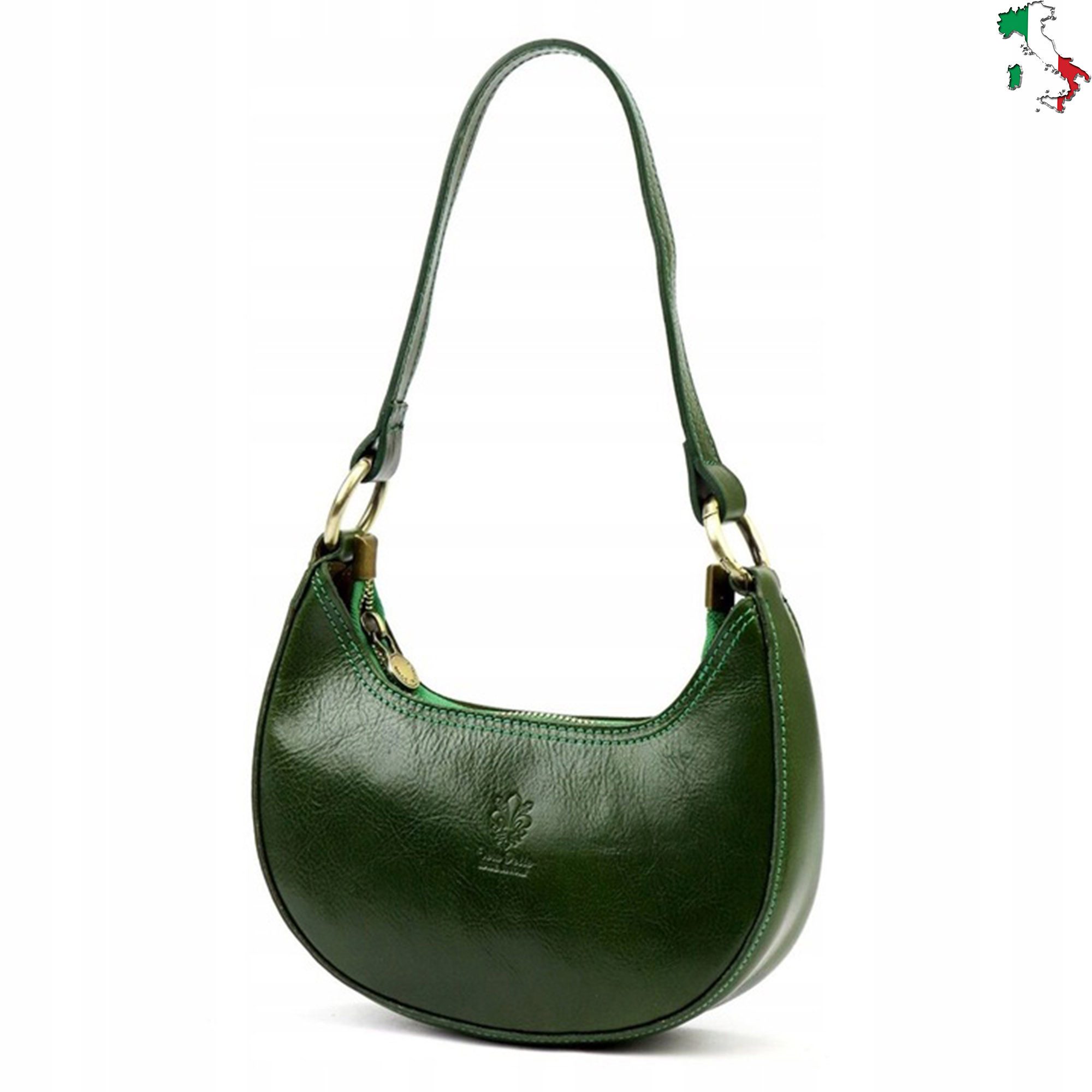 Handtasche Modische Damen-Achseltasche made in Italy, aus Lackleder, Handtasche
