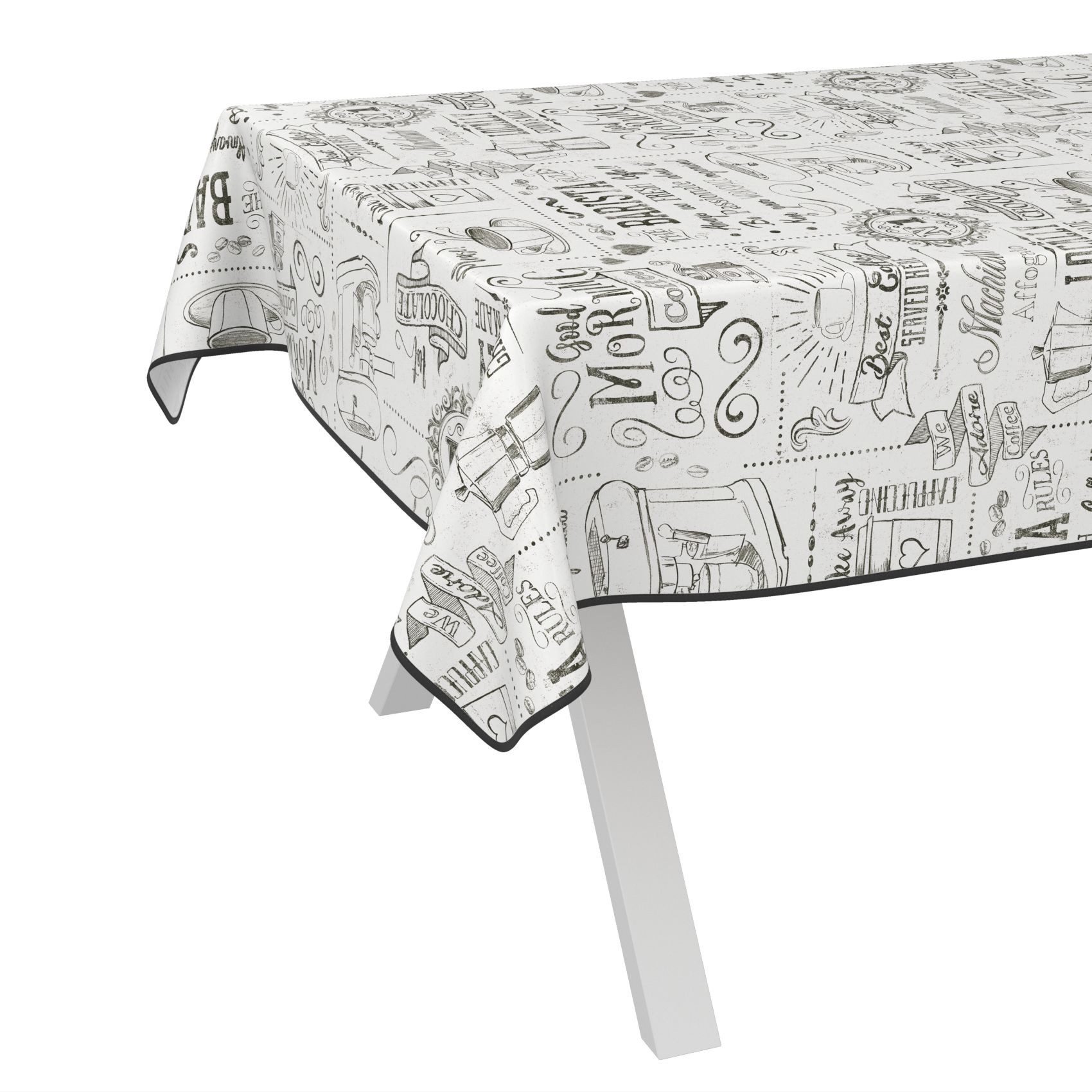 ANRO Tischdecke Wachstuch abwaschbar Barista Tischwäsche (Einzelstück 1-tlg günstig online kaufen