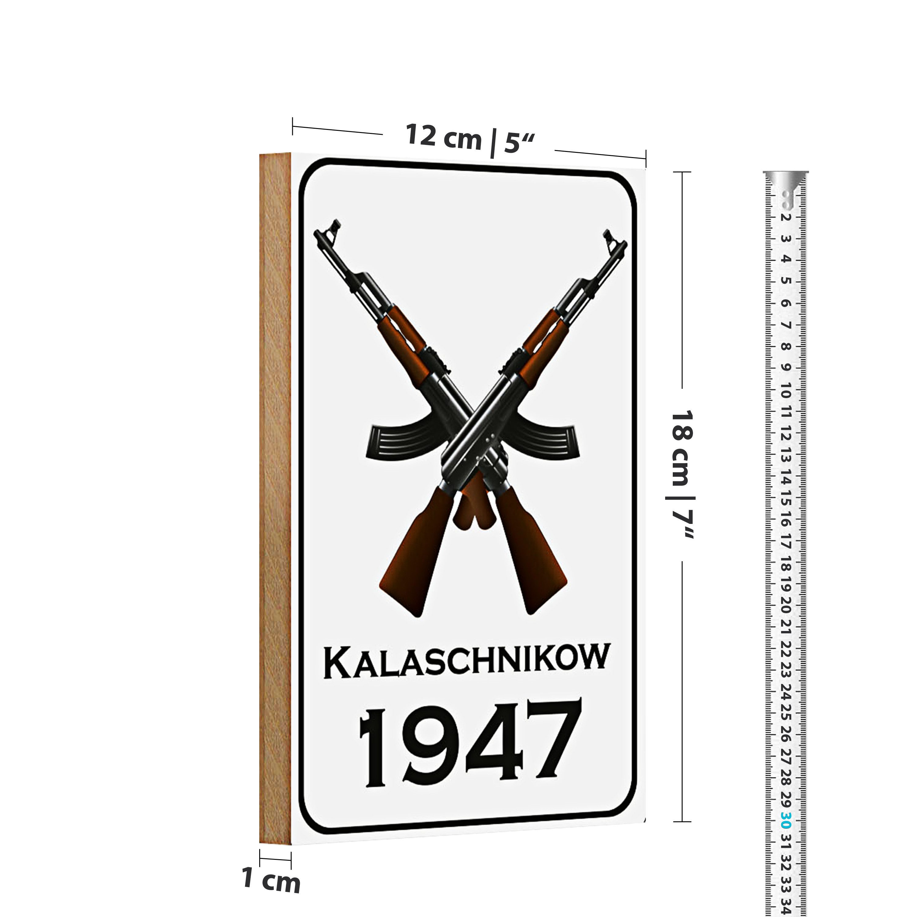 Roomando Holzbild Gewehr 12x18cm Kalaschnikow 1947