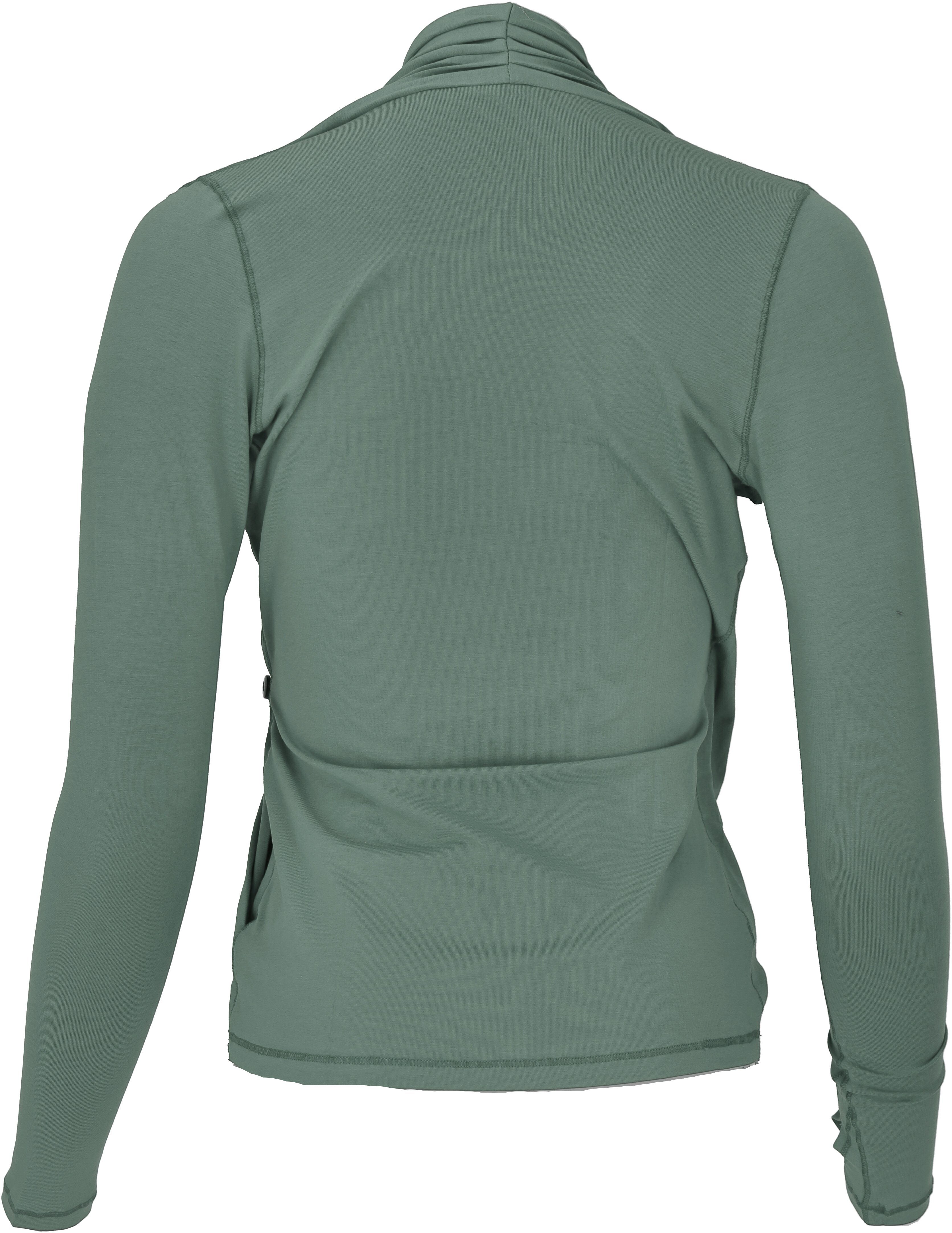 Bekleidung Wickellook mit grün alternative Langarmshirt Guru-Shop Daumenloch,.. Longsleeve im