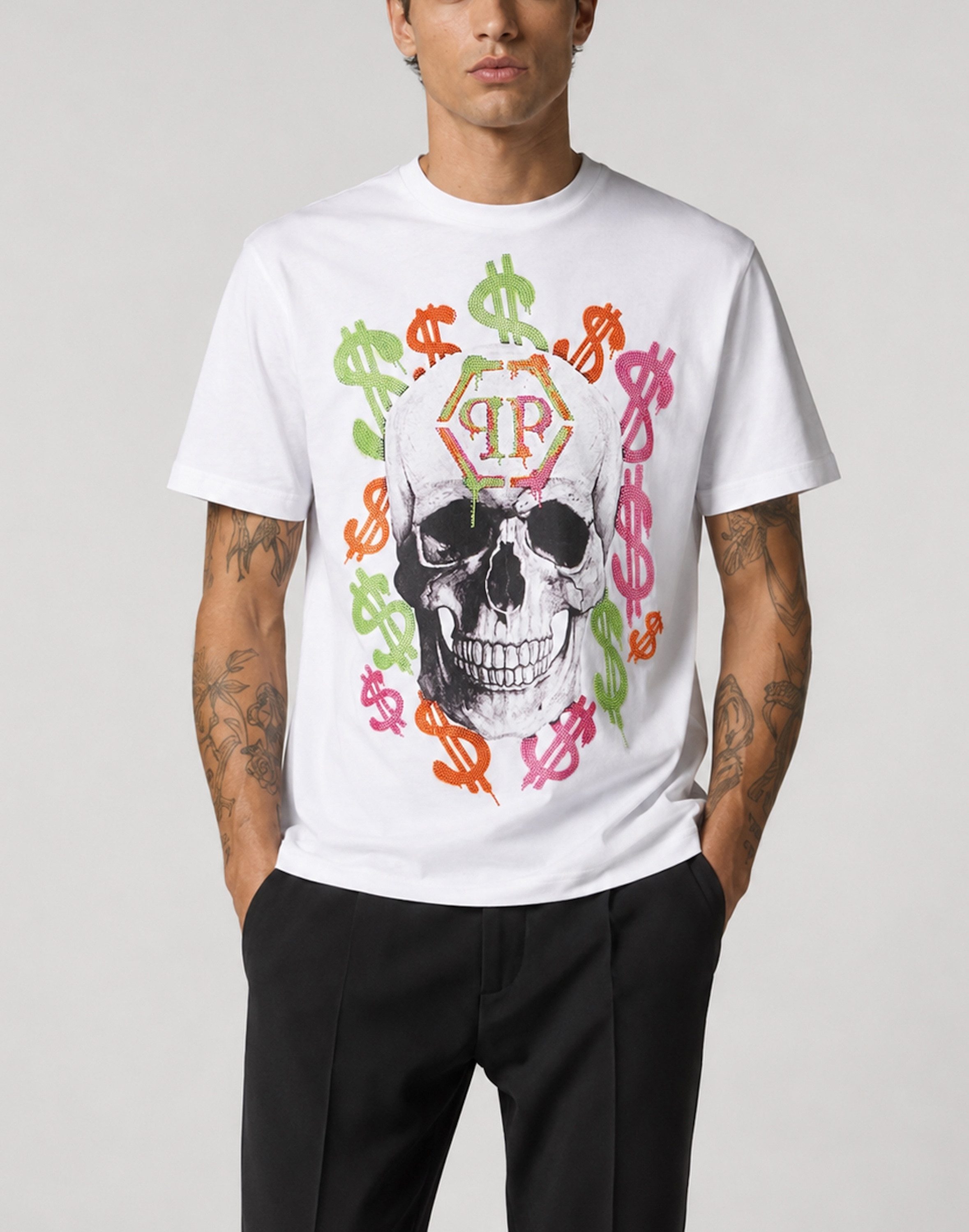 PHILIPP PLEIN T-Shirt Kurzarm-Rundhals-T-Shirt