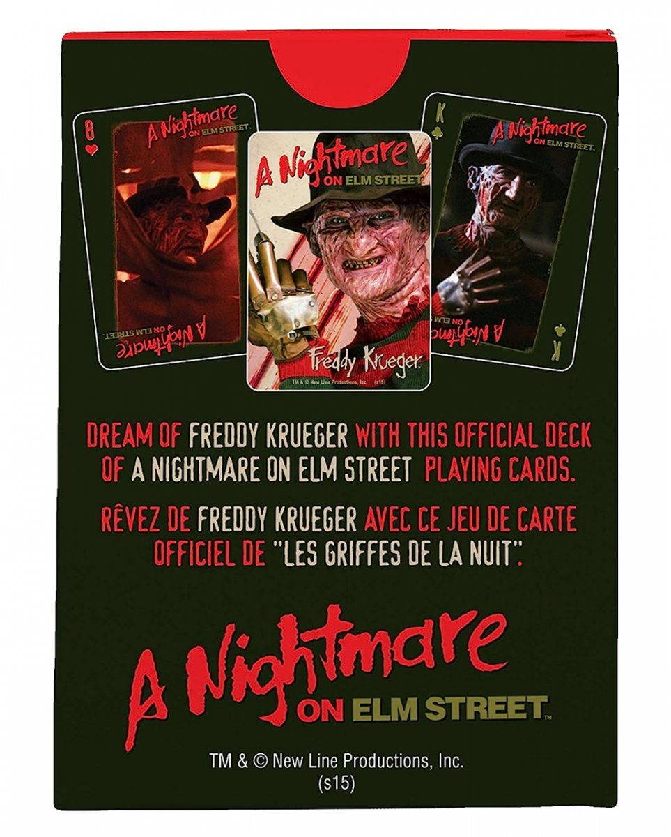 Horror-Shop Dekofigur Nightmare on mit Kru Freddy Elm Street Spielkarten