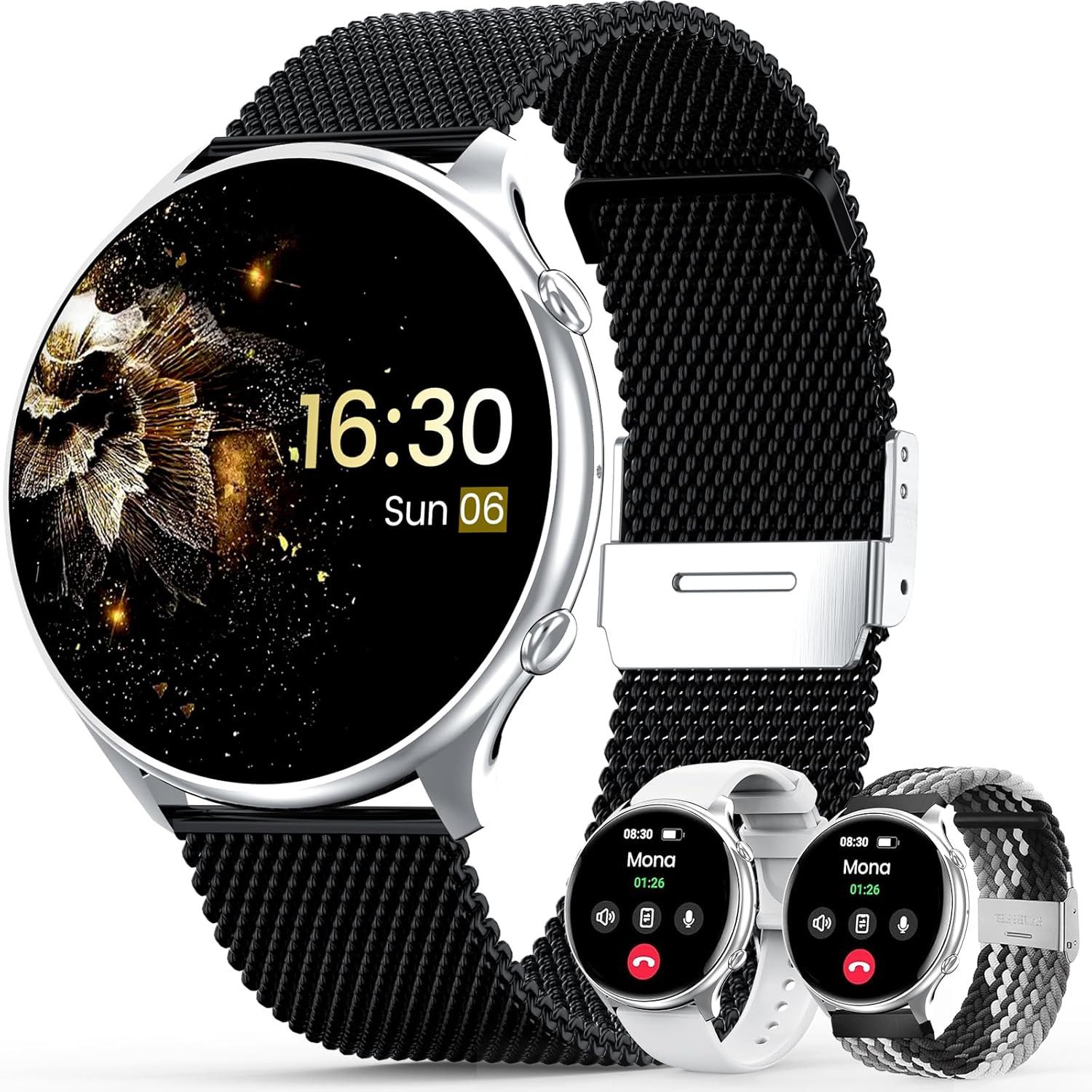 Damen's Telefonfunktion IP67 Wasserdicht Fitness Tracker Smartwatch