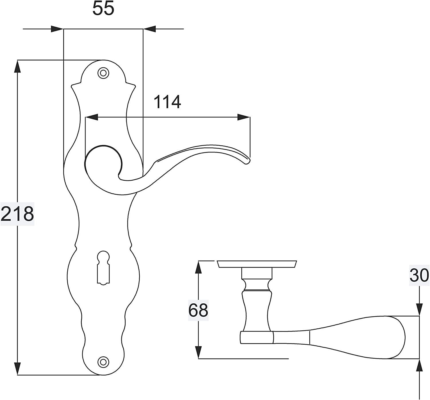 Alpertec Türbeschlag Türbeschlag 4er Set, Messing für 3 x Zimmertüren und 1 x Bad/WC Türe (Spar-Set, 4 St., Sparset), Messing poliert