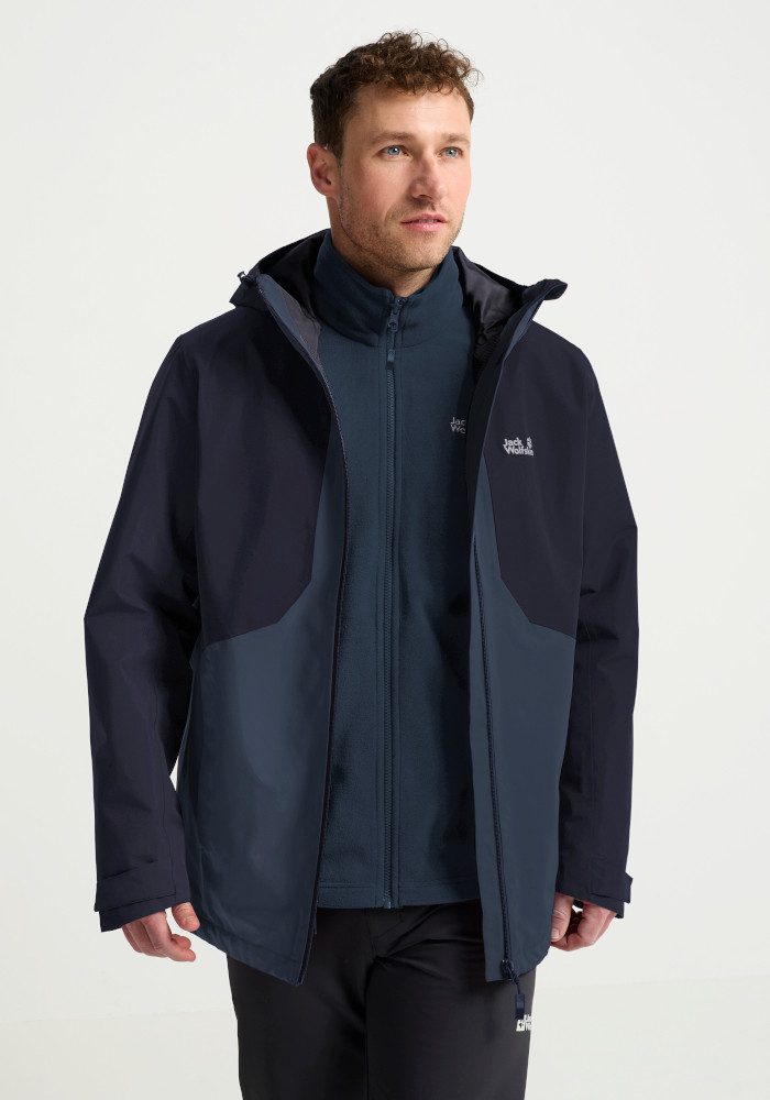 Jack Wolfskin 3-in-1-Funktionsjacke STONETRAIL 3IN1 JKT M für Sportmode und Outdoormode, sportlicher Stil, 3-in-1-Funktionsjacke