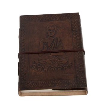 KUNST UND MAGIE Tagebuch Leder Tagebuch handgefertigt - geprägtes Notizbuch Buddha 18x13cm